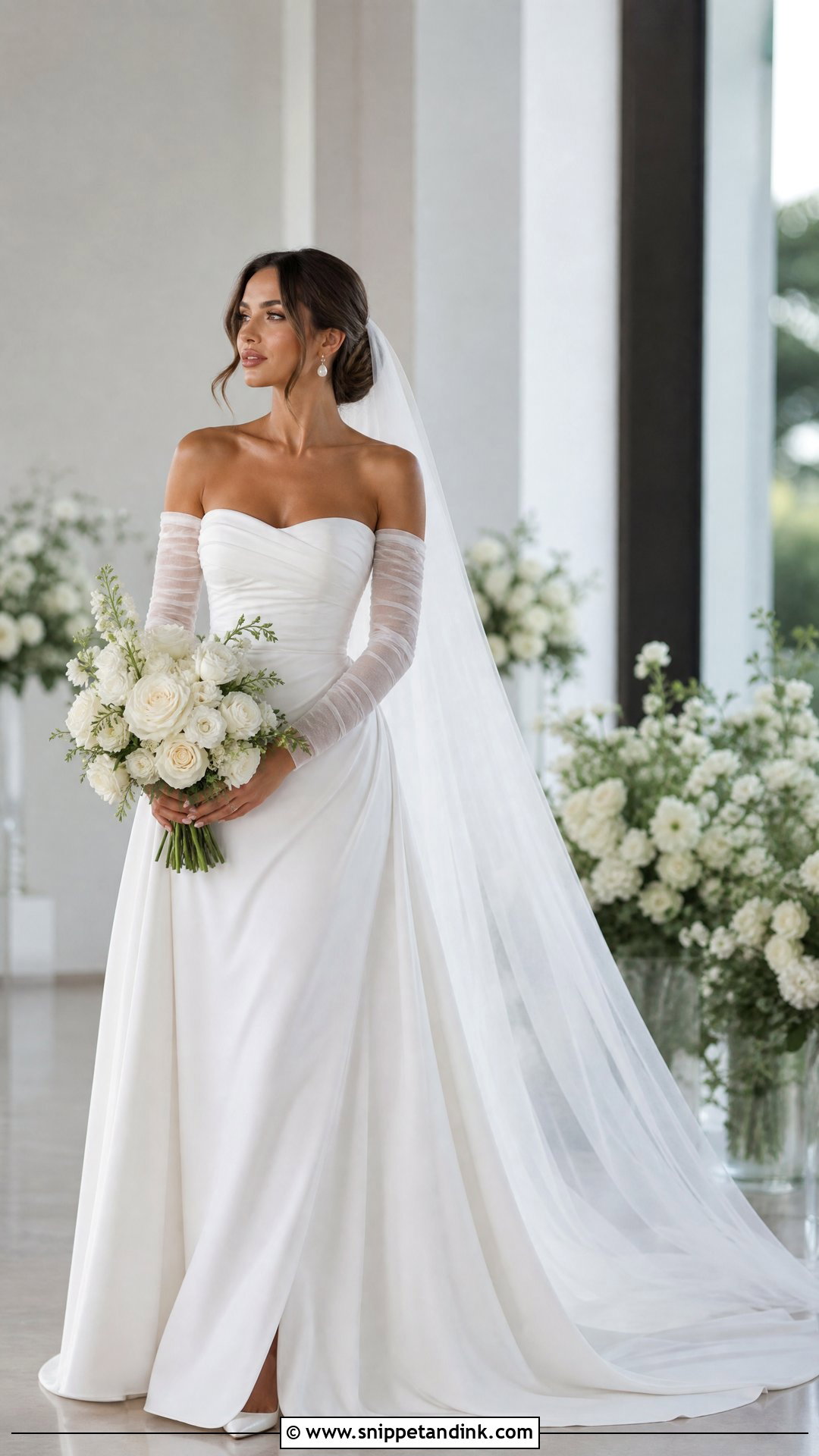 Long Sleeved Detachable Sleeve Wedding Dress - Snippet and Ink - 25 Long Sleeved Wedding Dress Ideas