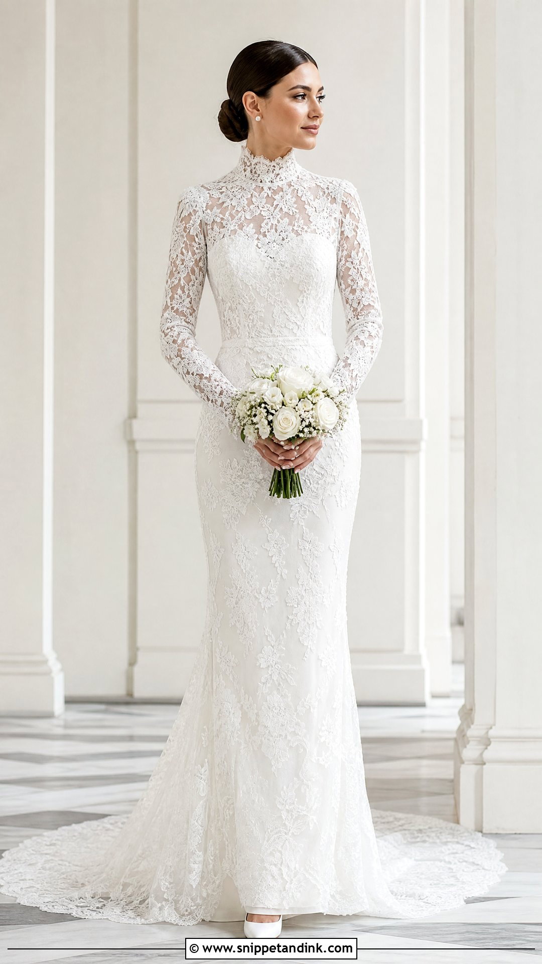 Long Sleeved High Neck Wedding Dress - Snippet and Ink - 25 Long Sleeved Wedding Dress Ideas