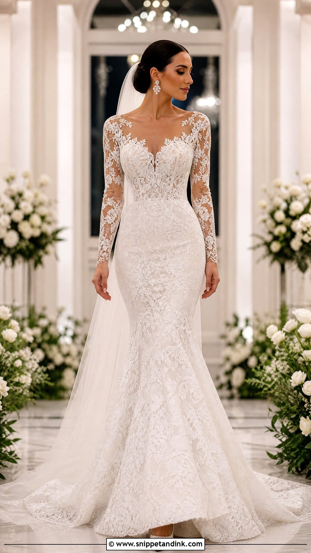 Long Sleeved Mermaid Wedding Dress - Snippet and Ink - 25 Long Sleeved Wedding Dress Ideas
