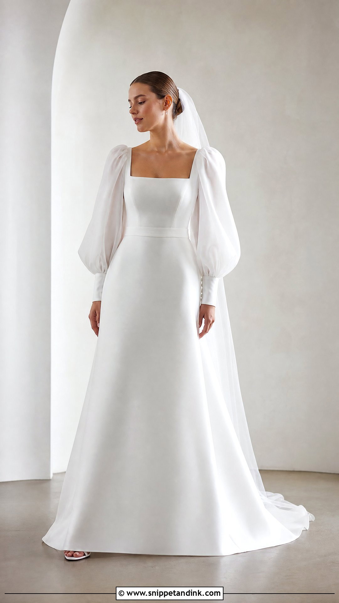 Long Sleeved Puff Sleeve Wedding Dress - Snippet and Ink - 25 Long Sleeved Wedding Dress Ideas