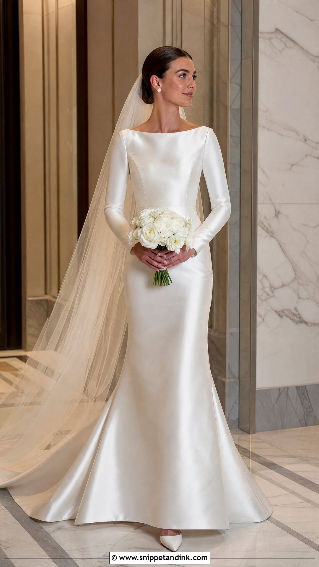 Long Sleeved Satin Wedding Dress - Snippet and Ink - 25 Long Sleeved Wedding Dress Ideas