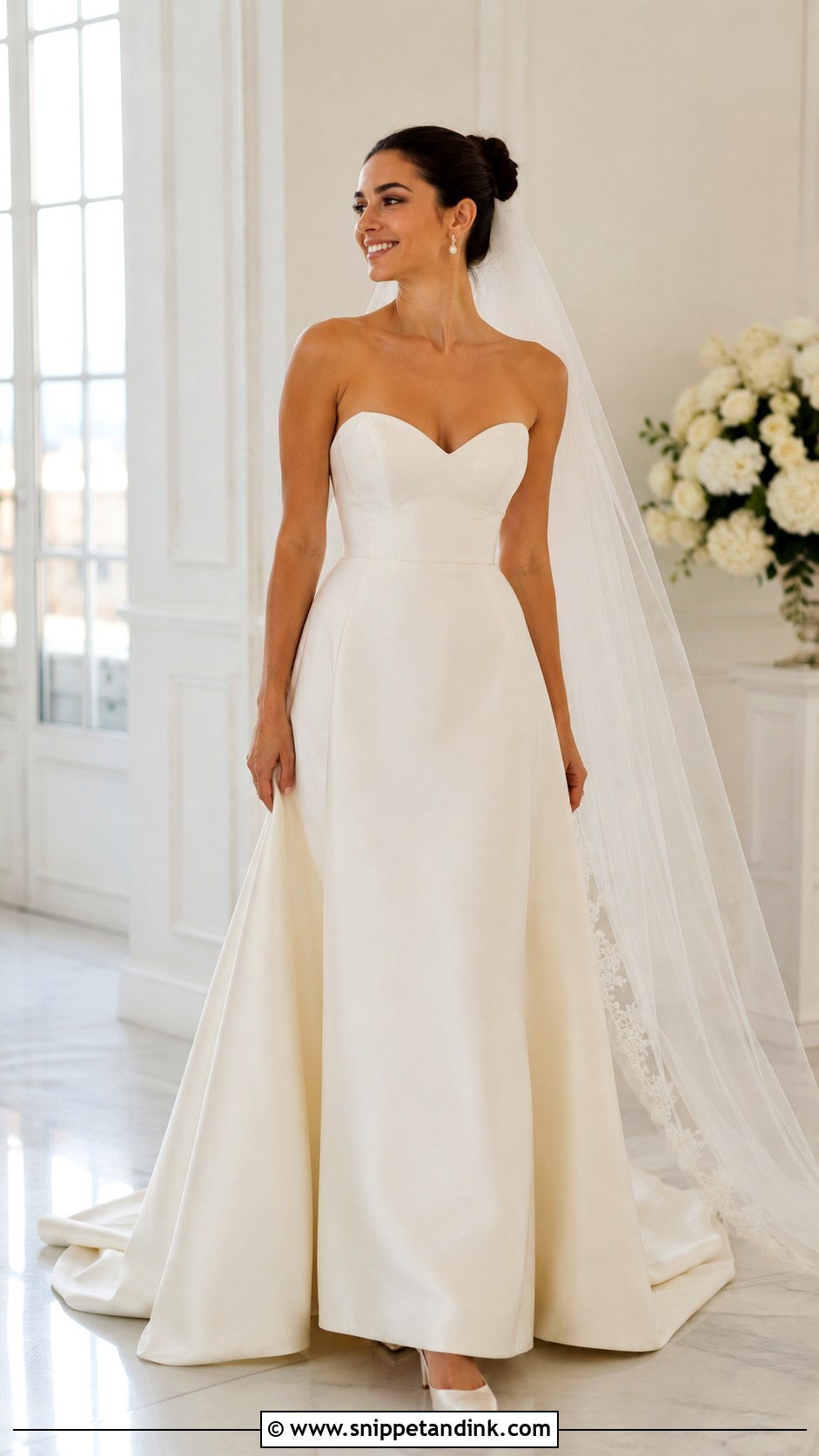 Long Strapless Wedding Dress - Snippet and Ink - 30 Long Wedding Dresses