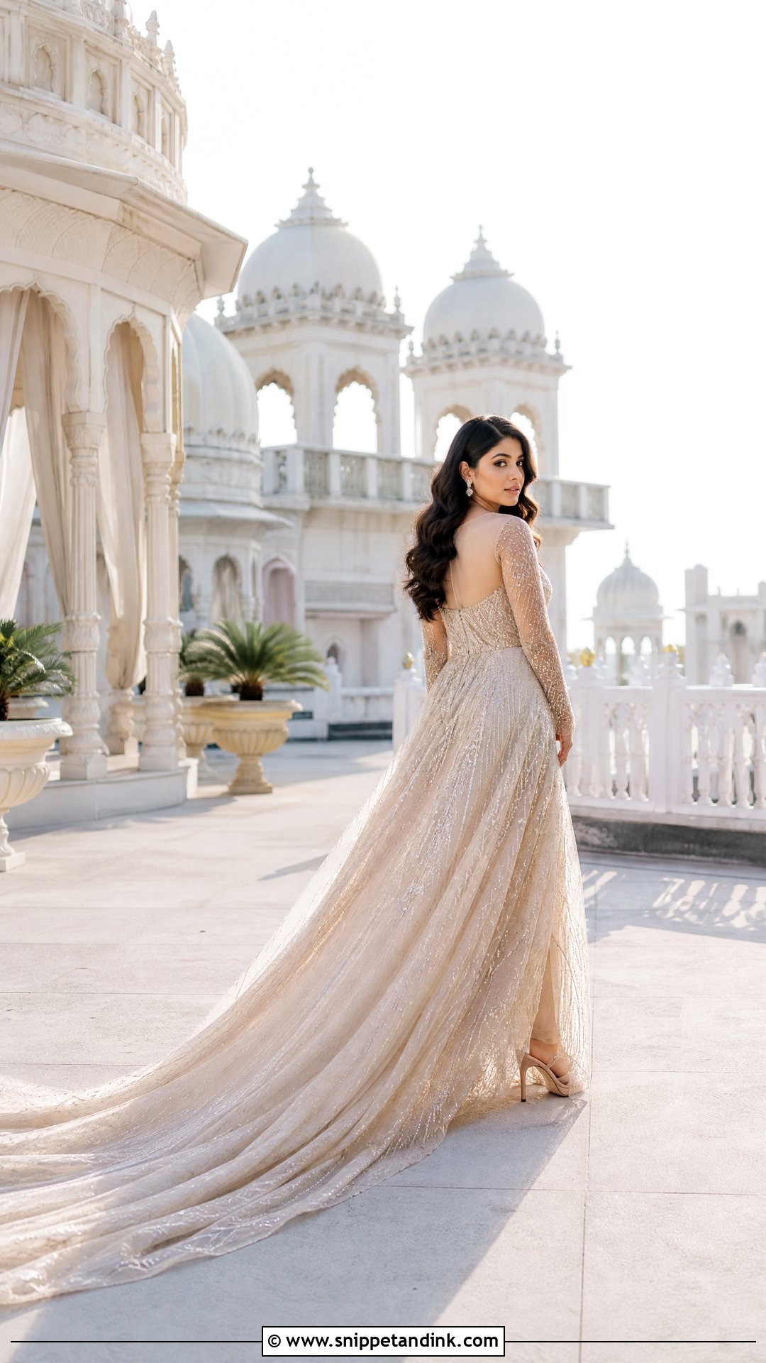Long Trail Gown For Pre Wedding Shoot - Snippet and Ink - 25 Dresses for Pre Wedding Shoot