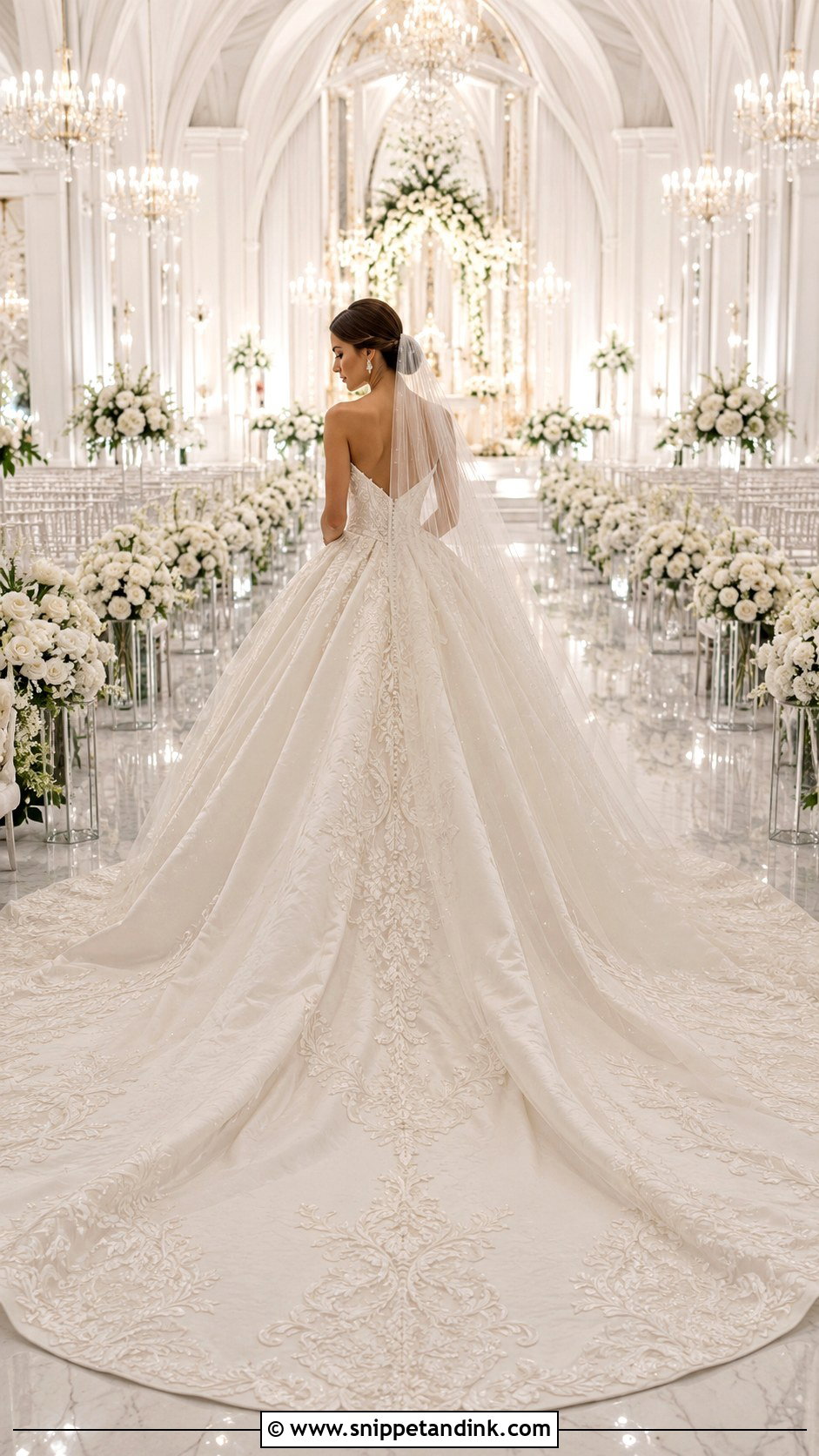 Long Train Cinderella Wedding Dress - Snippet and Ink - 20 Cinderella Dress Wedding Ideas