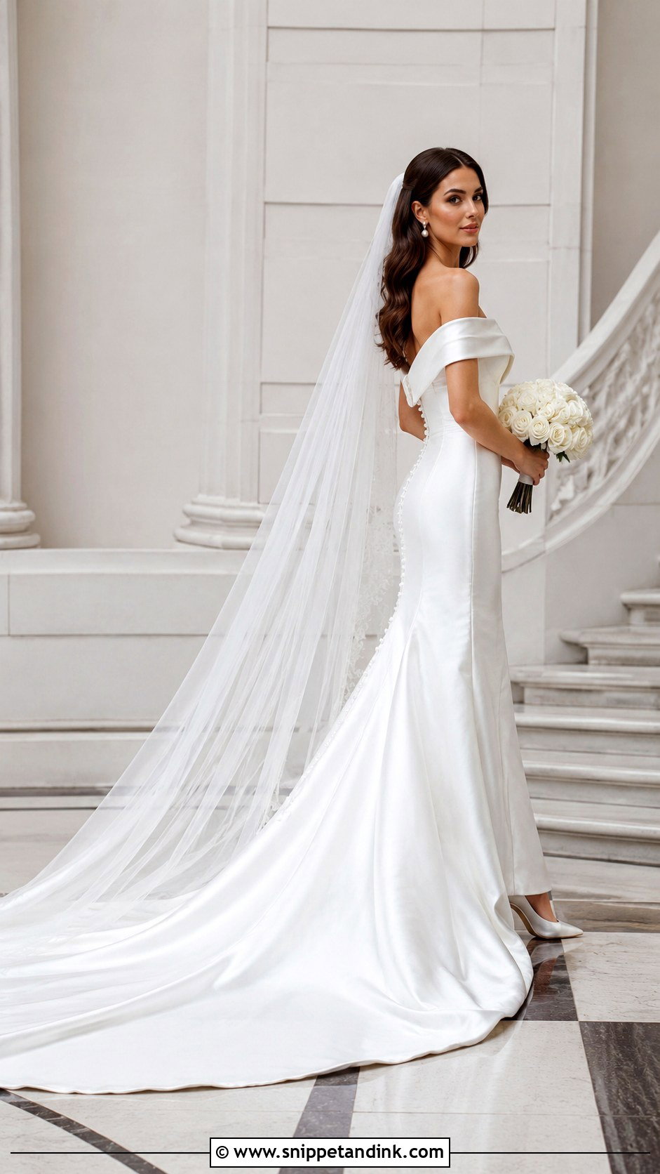 Long Train Wedding Dress - Snippet and Ink - 30 Old Hollywood Wedding Dress Ideas