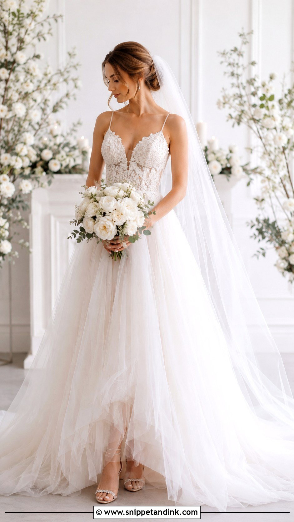 Long Tulle Wedding Dress - Snippet and Ink - 30 Long Wedding Dresses