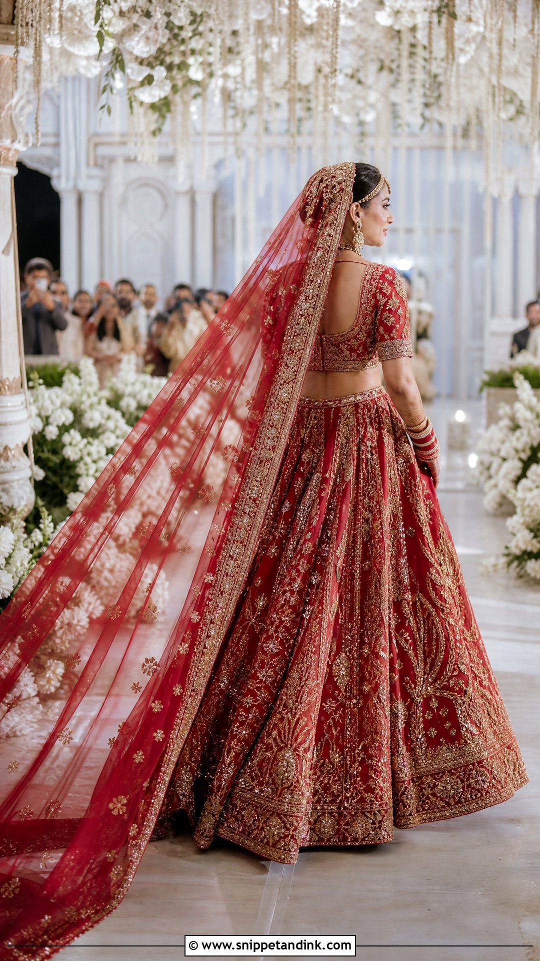 Long Veil Bridal Dupatta - Snippet and Ink - 20 Bridal Duppata Design Ideas