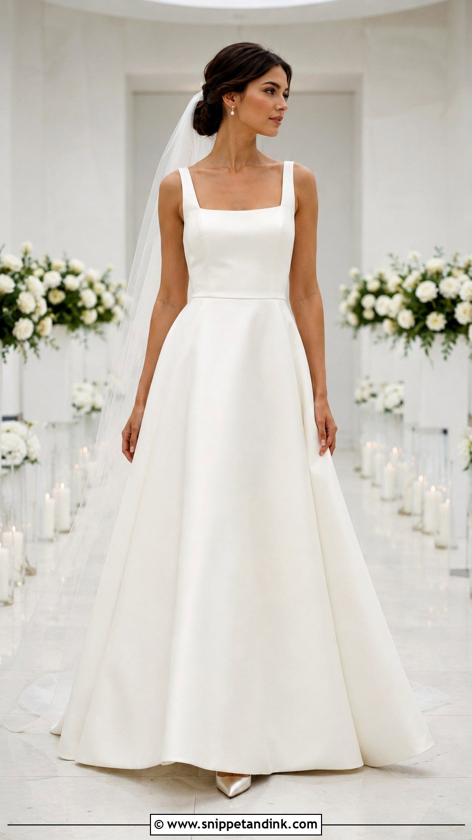 Long White A Line Wedding Dress - Snippet and Ink - 20 Long White Wedding Dress Ideas