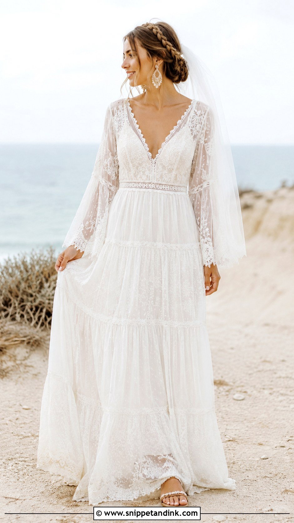 Long White Boho Wedding Dress - Snippet and Ink - 20 Long White Wedding Dress Ideas
