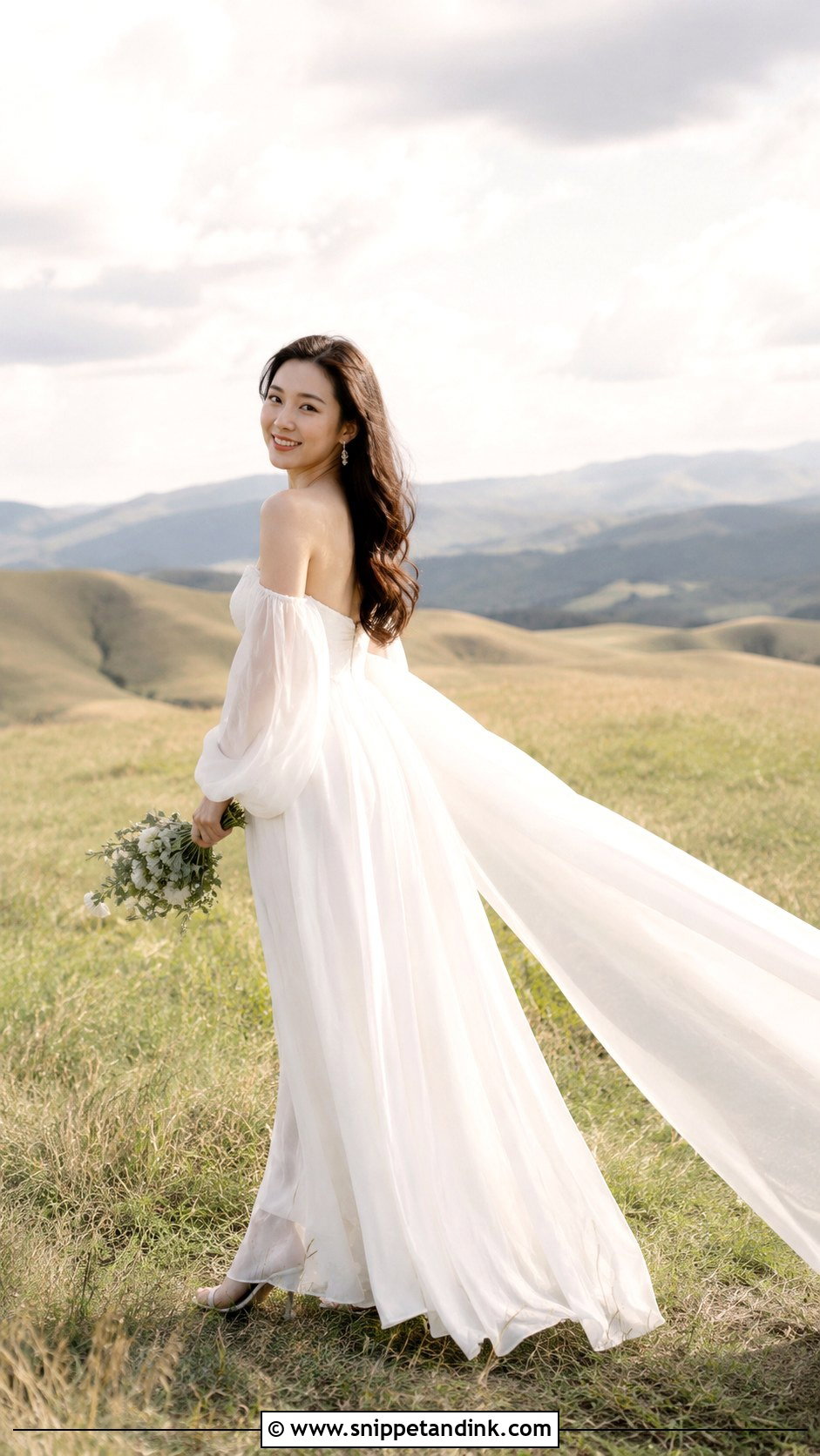 Long White Gown Prenup Outfit - Snippet and Ink - 30 Prenup Outfit Ideas