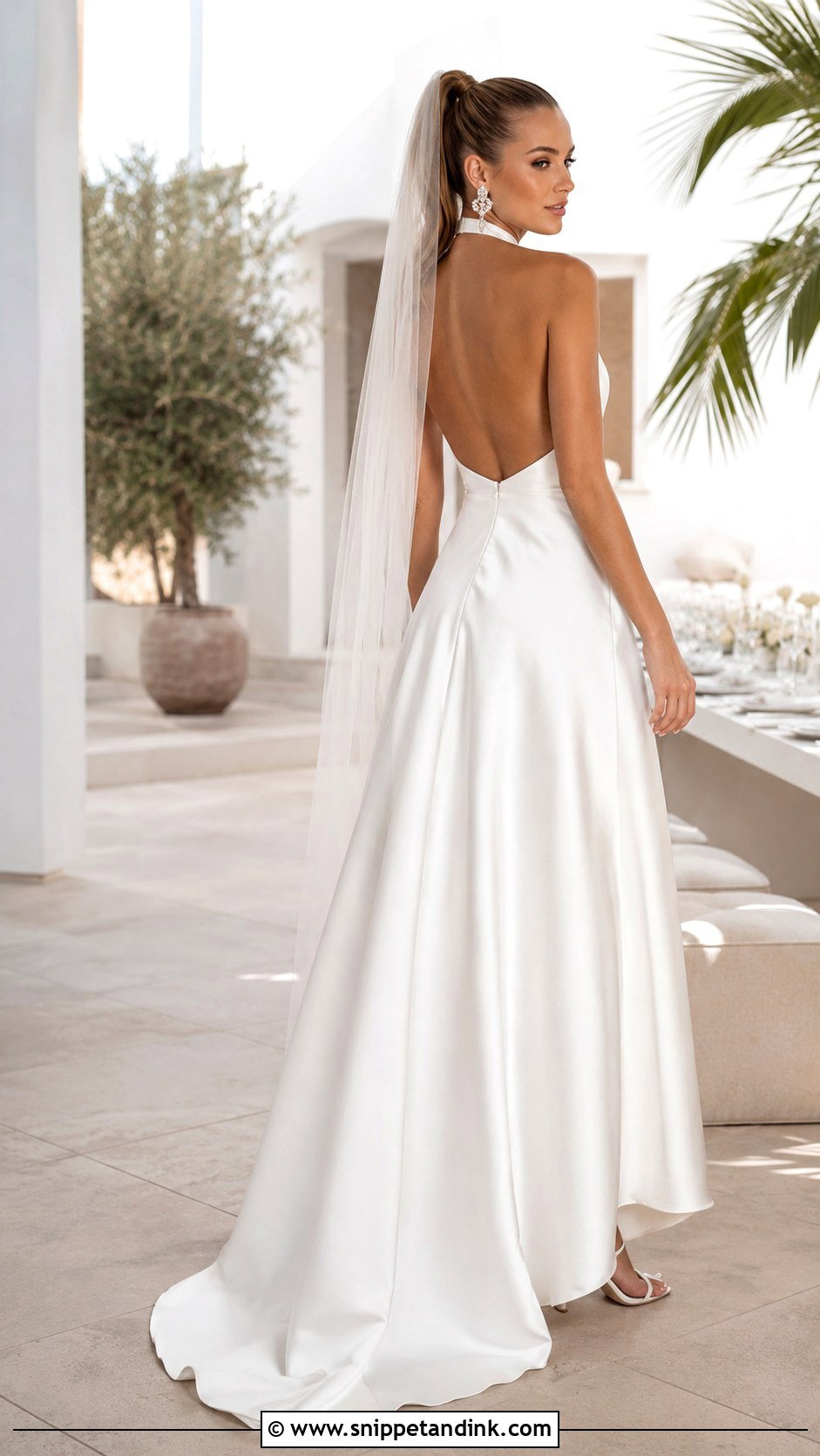 Long White Halter Wedding Dress - Snippet and Ink - 20 Long White Wedding Dress Ideas