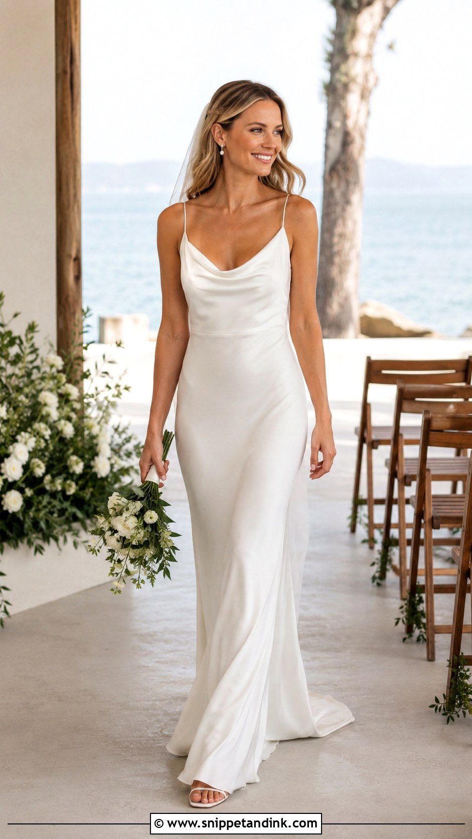 Long White Slip Wedding Dress - Snippet and Ink - 20 Long White Wedding Dress Ideas