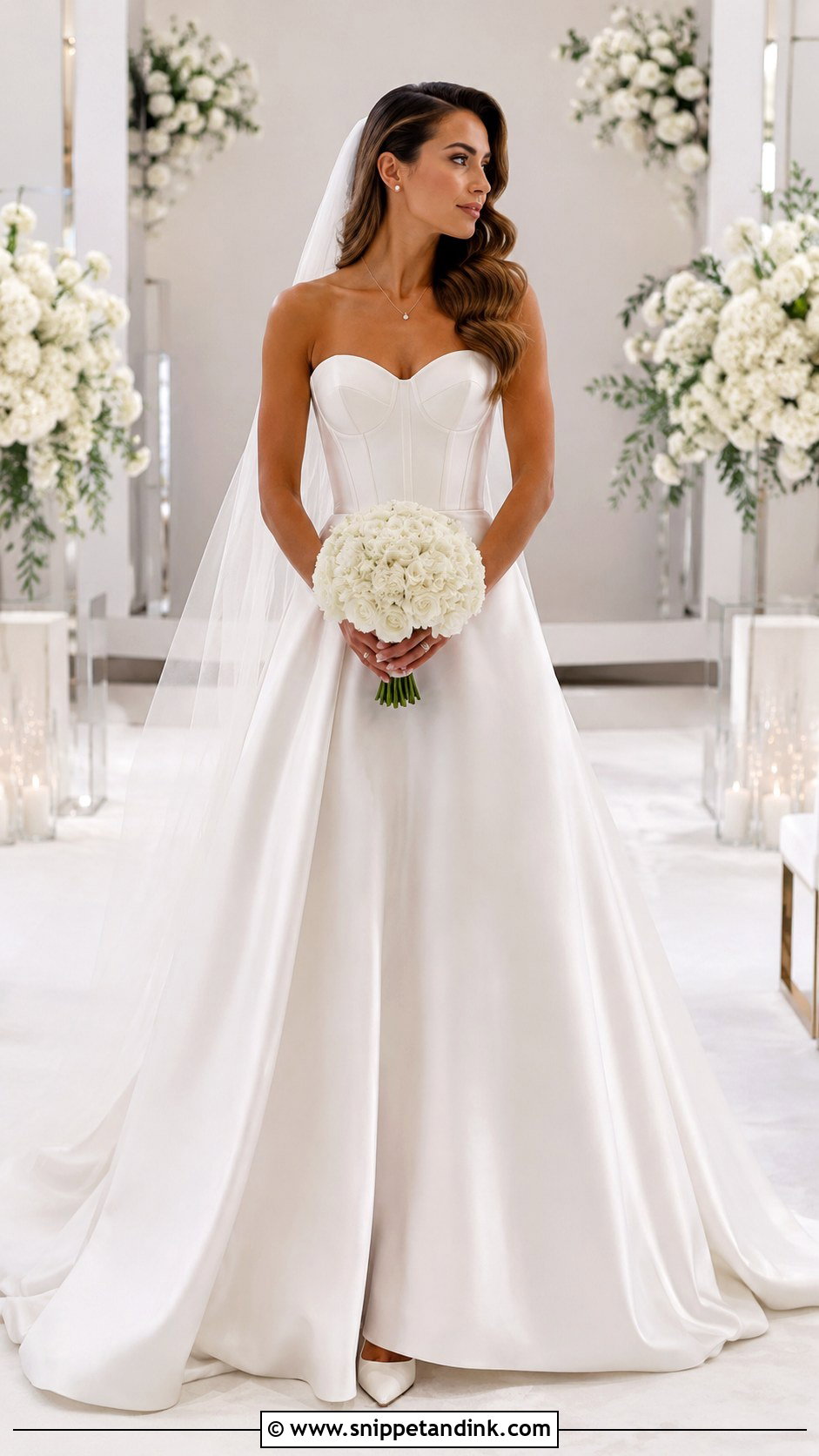 Long White Strapless Wedding Dress - Snippet and Ink - 20 Long White Wedding Dress Ideas