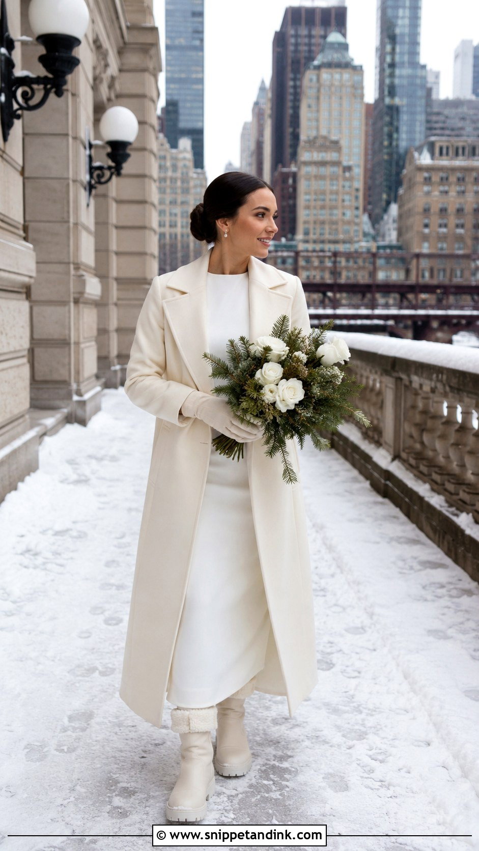 Long Winter Elopement Dress - Snippet and Ink - 20 Long Elopement Dress Ideas
