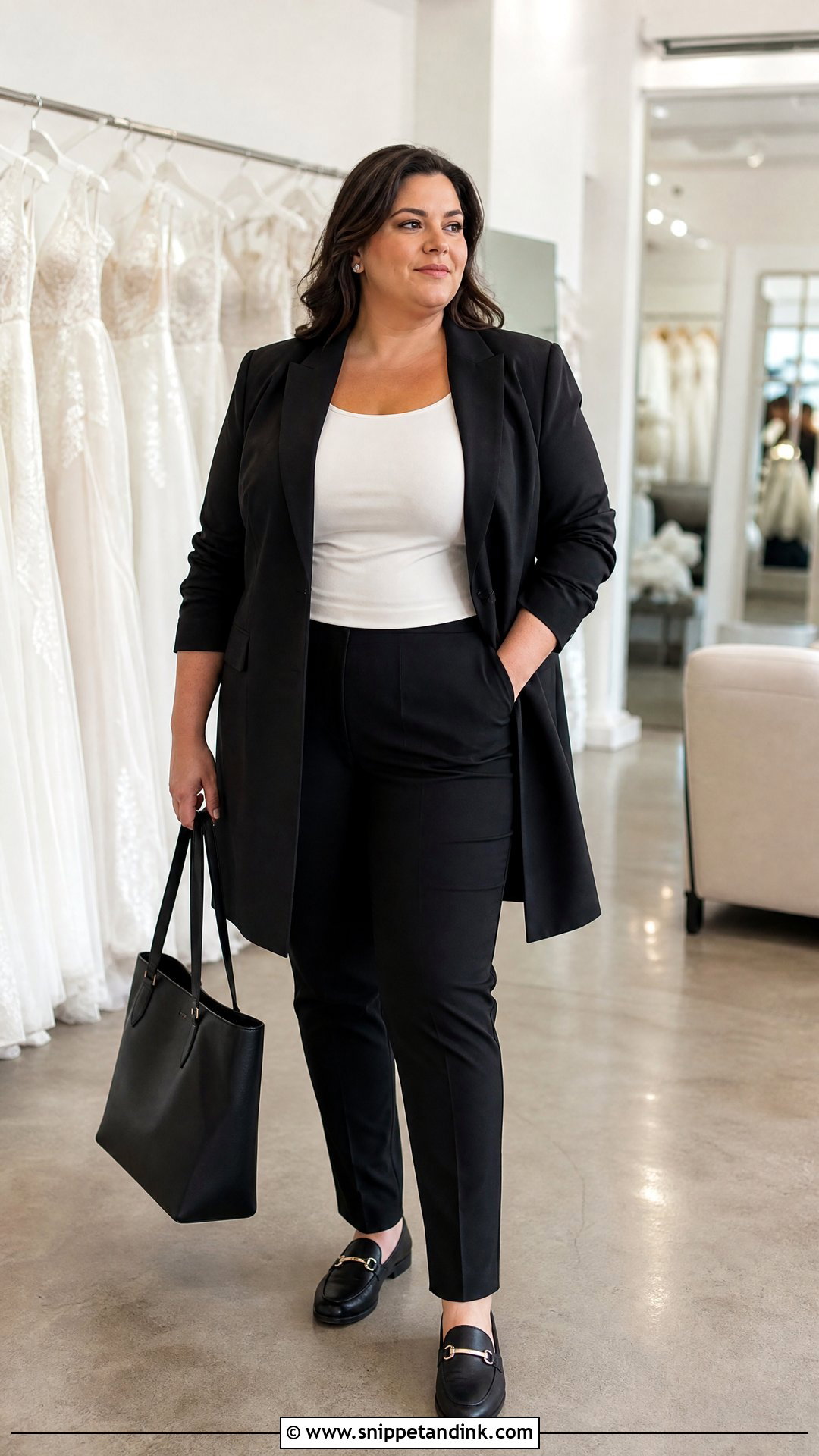 Longline Blazer And Ponte Pants Outfit - Snippet and Ink - 20 Bridal Stylist Work Outfit Ideas