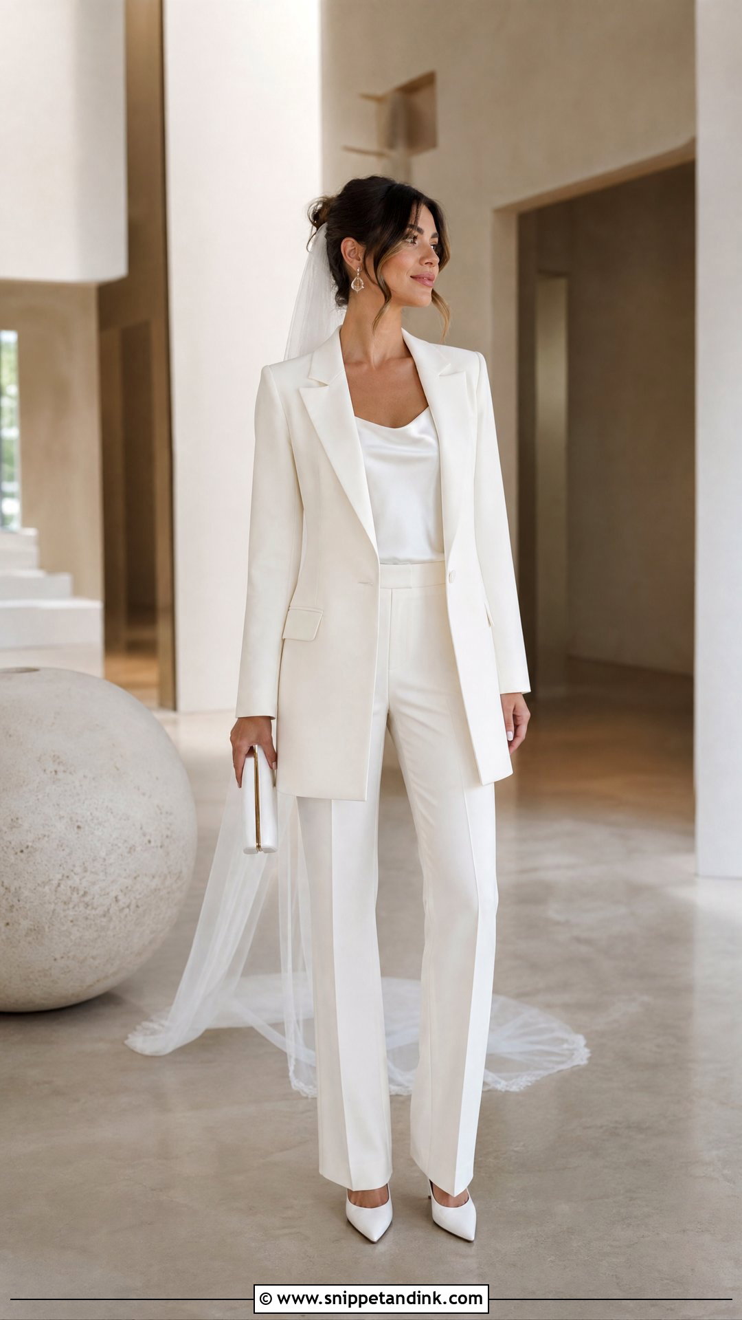 Longline Blazer Bridal Suit - Snippet and Ink - 20 Suit Wedding Dresses