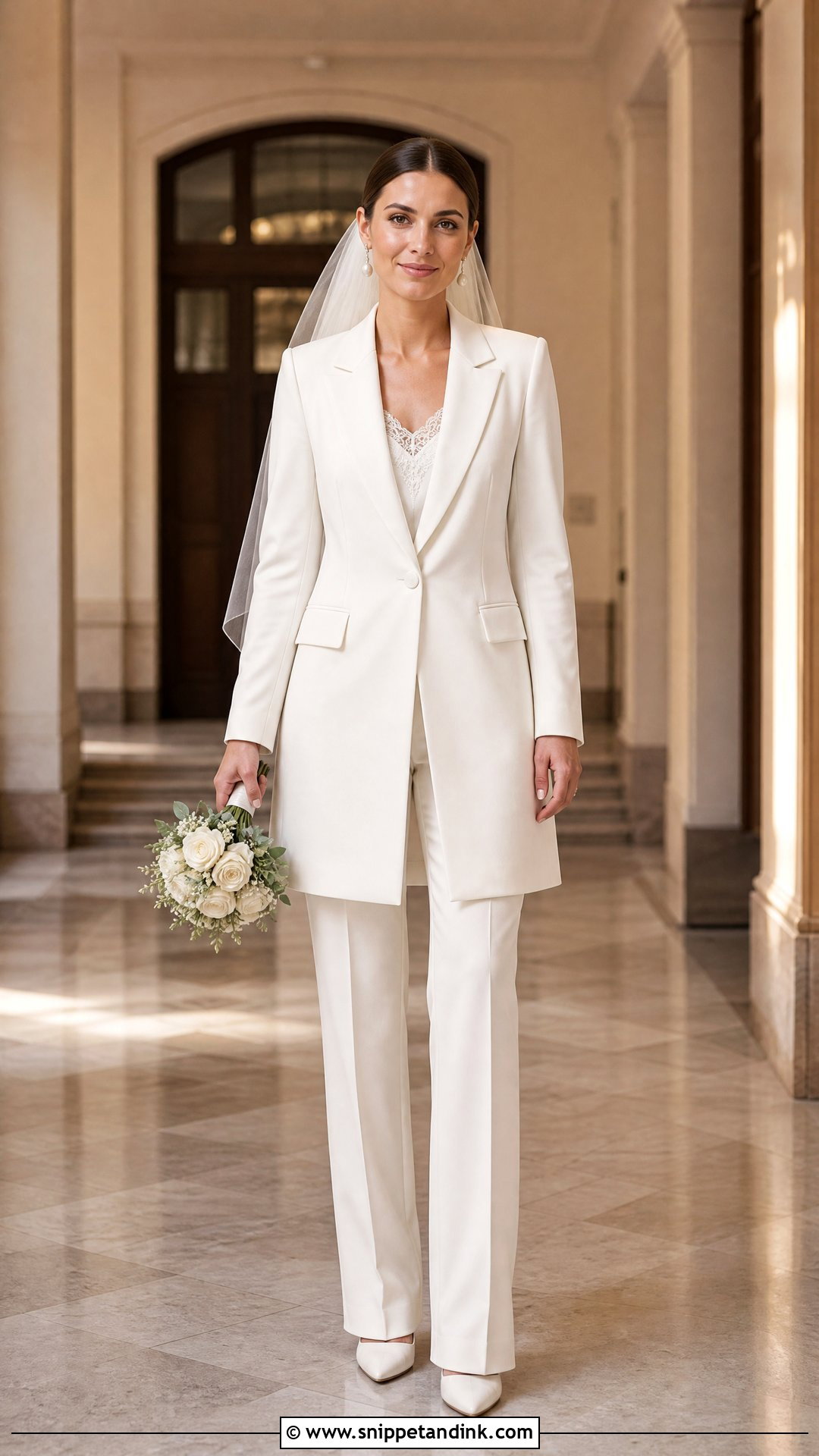Longline Blazer Wedding Pantsuit - Snippet and Ink - 25 Wedding Pantsuit the Bride Ideas