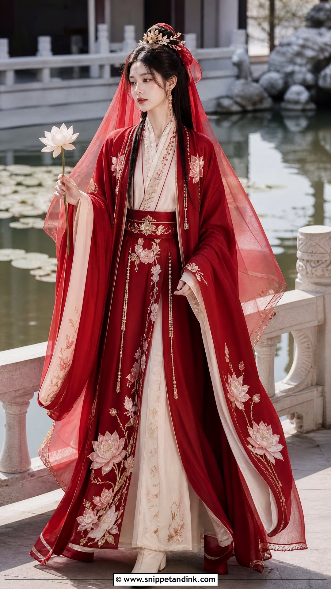 Lotus Flower Xie Lian Wedding Dress - Snippet and Ink - 20 Xie Lian Wedding Dress Ideas