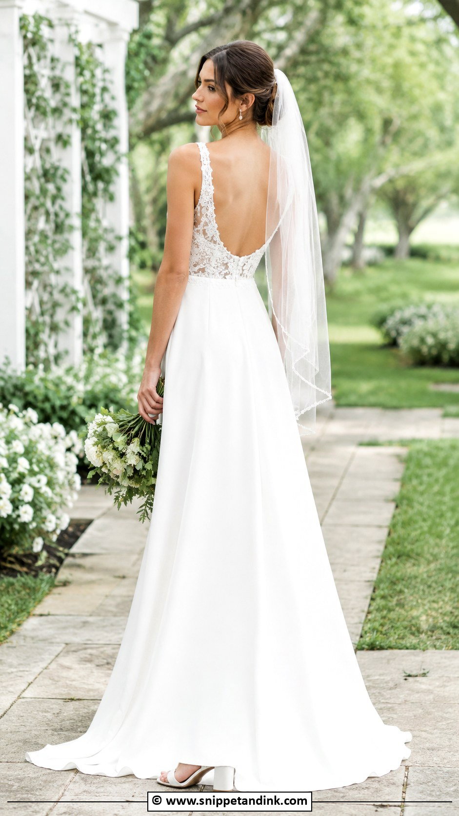 Low Back A Line Wedding Dress - Snippet and Ink - 30 Low Back Wedding Dress Ideas