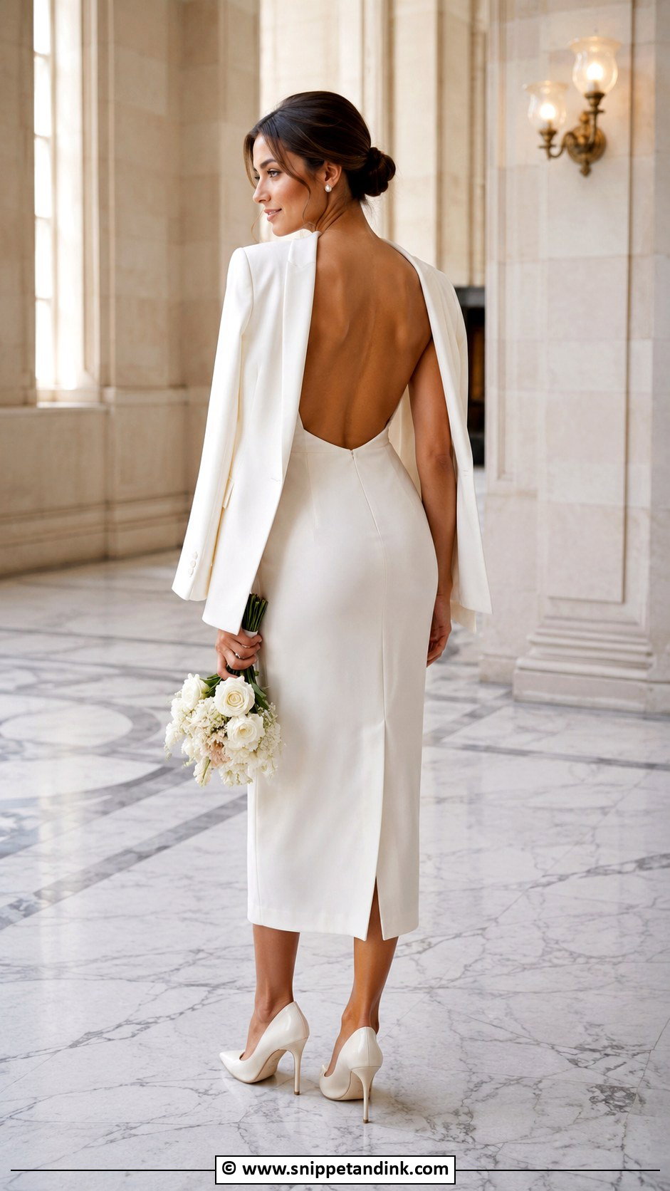 Low Back Civil Wedding Dress - Snippet and Ink - 30 Low Back Wedding Dress Ideas