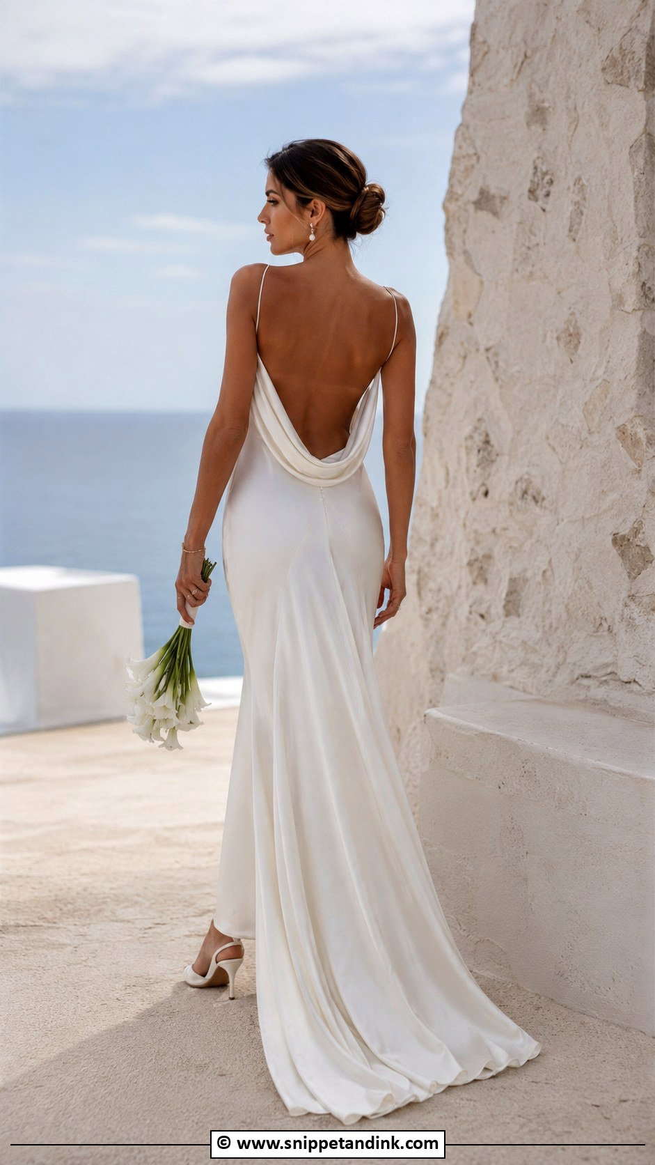 Low Back Cowl Back Wedding Dress - Snippet and Ink - 30 Low Back Wedding Dress Ideas