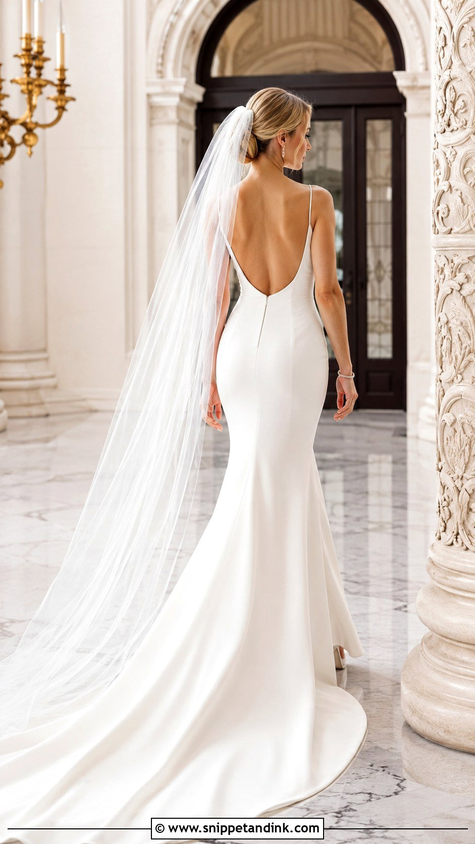 Low Back Fit And Flare Wedding Dress - Snippet and Ink - 20 Fit Wedding Dress Ideas