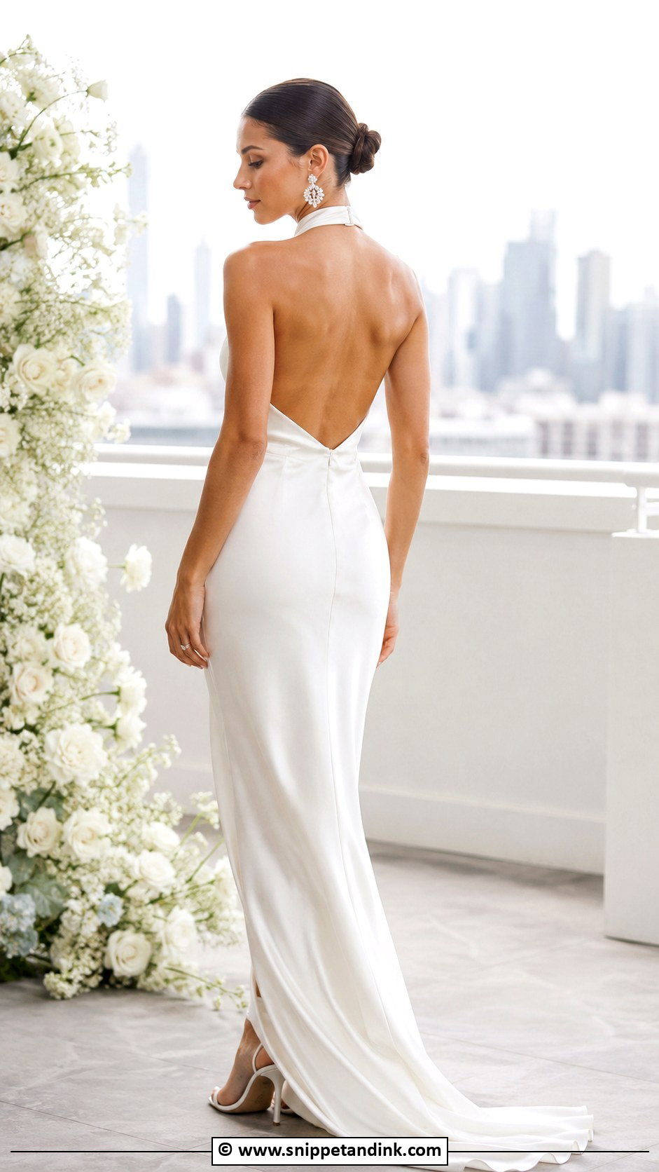 Low Back Halter Wedding Dress - Snippet and Ink - 30 Low Back Wedding Dress Ideas