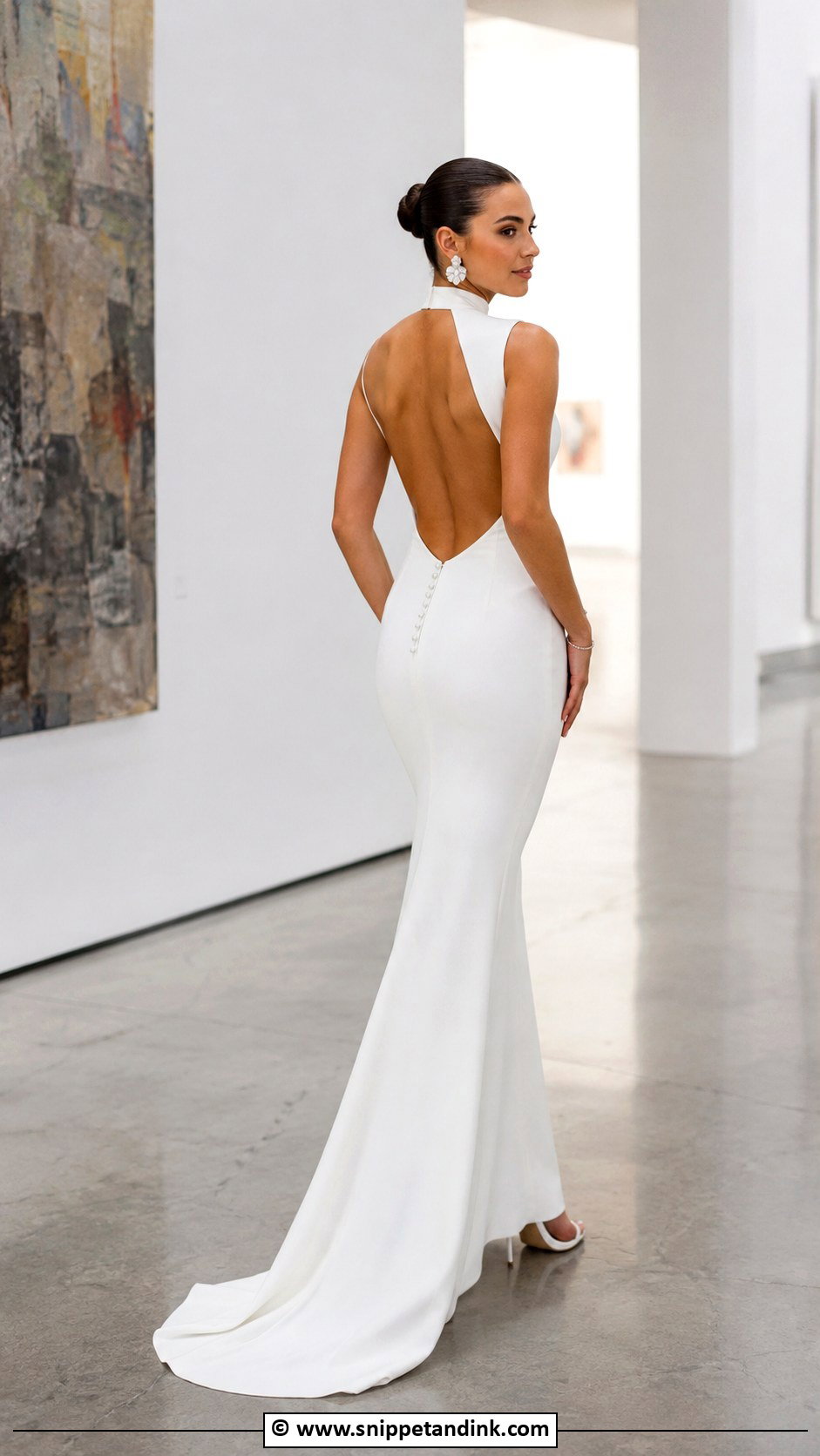 Low Back High Neck Wedding Dress - Snippet and Ink - 30 Low Back Wedding Dress Ideas