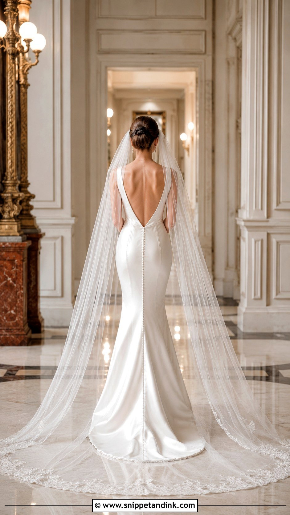 Low Back Mermaid Wedding Dress With Buttons - Snippet and Ink - 20 Backless Mermaid Wedding Dresses