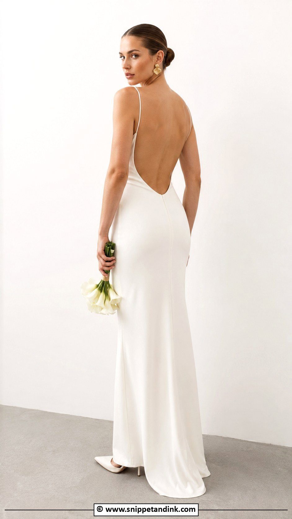 Low Back Minimalist Wedding Dress - Snippet and Ink - 30 Low Back Wedding Dress Ideas