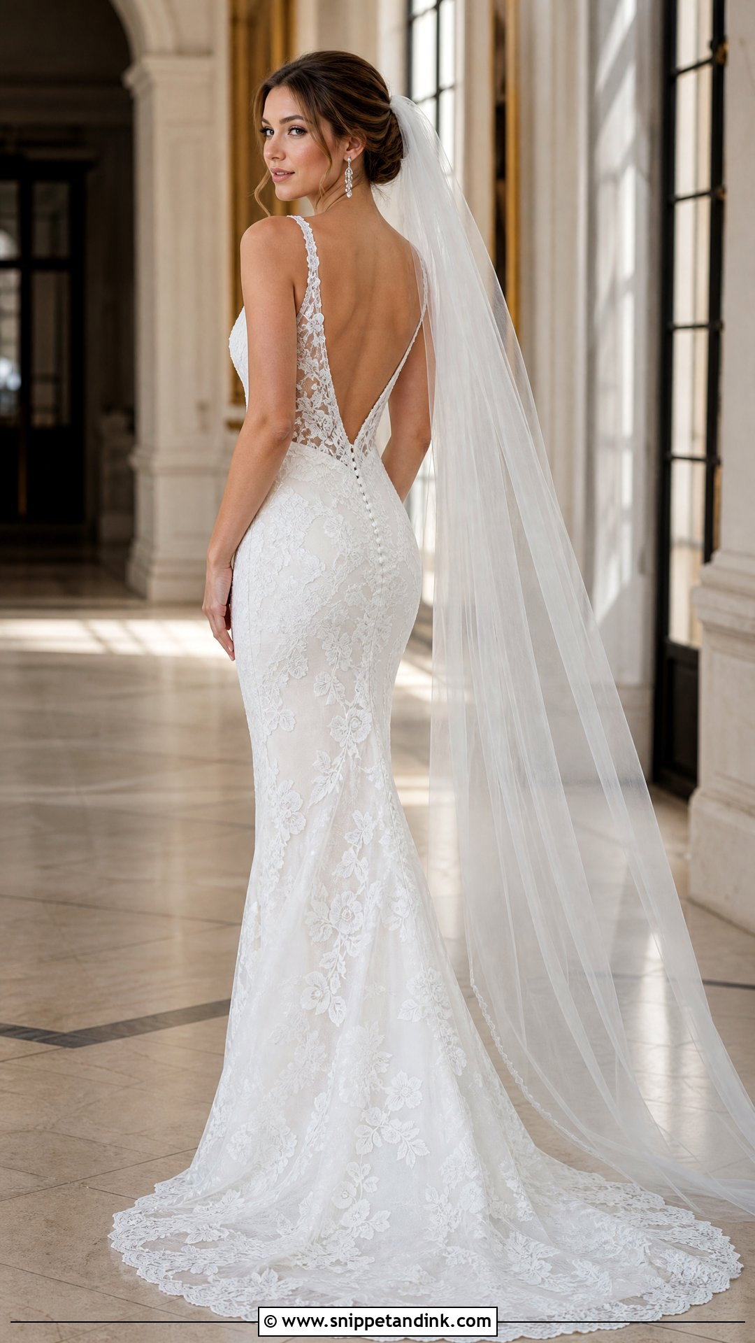 Low Back Plunging Neckline Wedding Dress - Snippet and Ink - 20 Plunging Neckline Wedding Dress Ideas