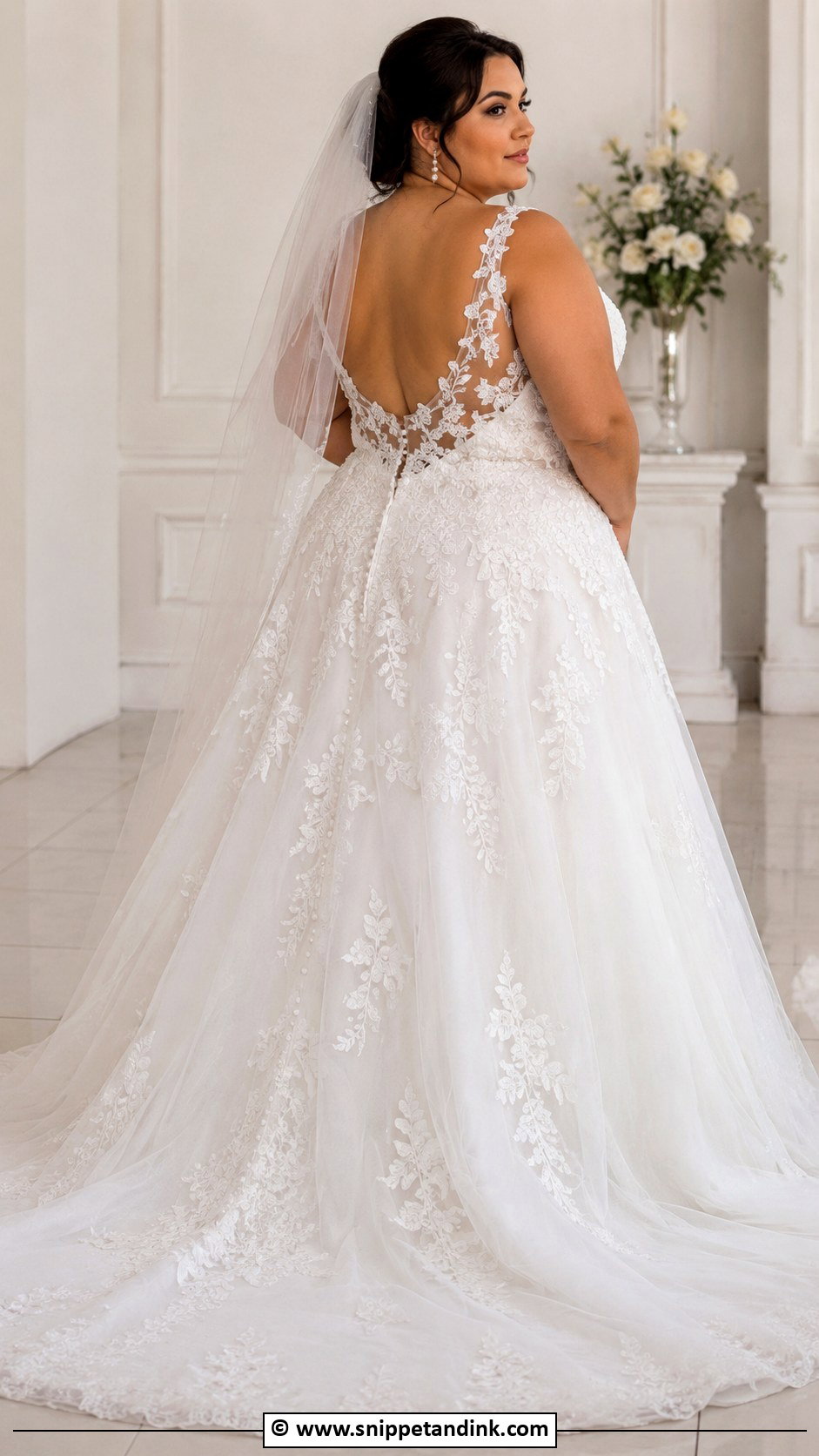 Low Back Plus Size Wedding Dress - Snippet and Ink - 30 Low Back Wedding Dress Ideas