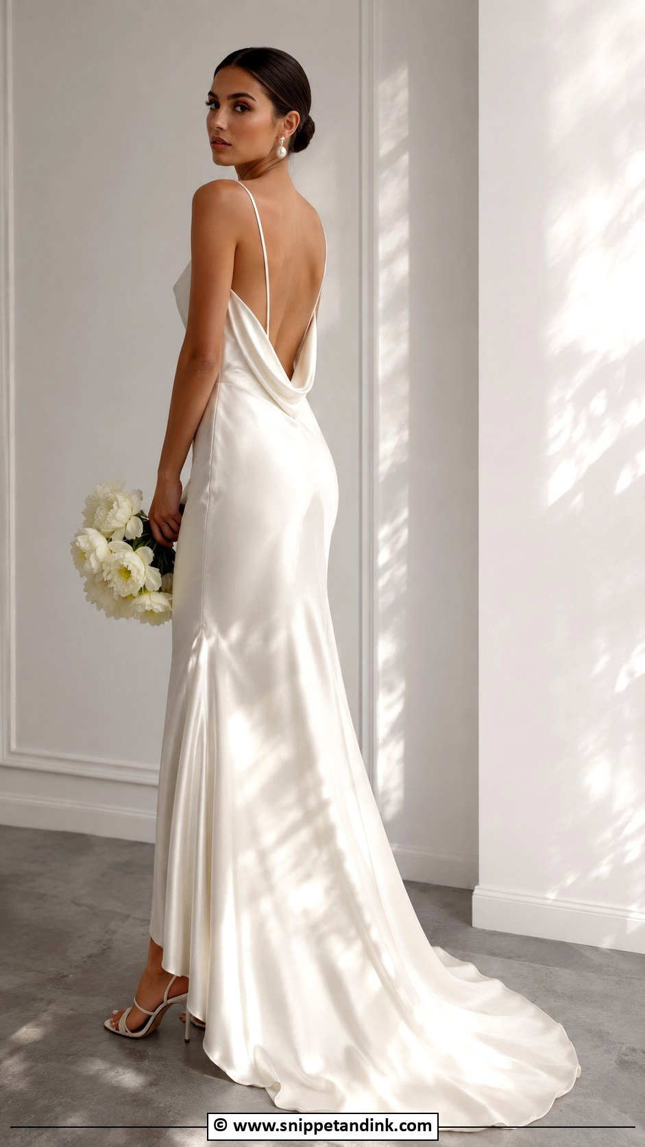 Low Back Satin Slip Wedding Dress - Snippet and Ink - 30 Low Back Wedding Dress Ideas