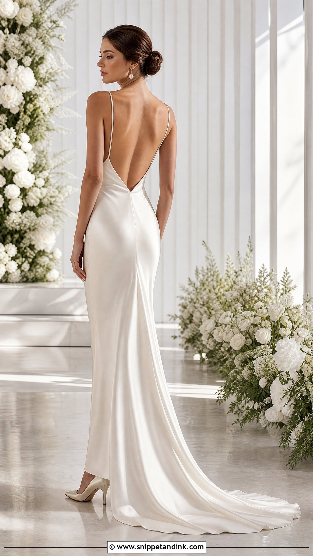 Low Back Satin Wedding Dress - Snippet and Ink - 20 Wedding Dresses Back Detail