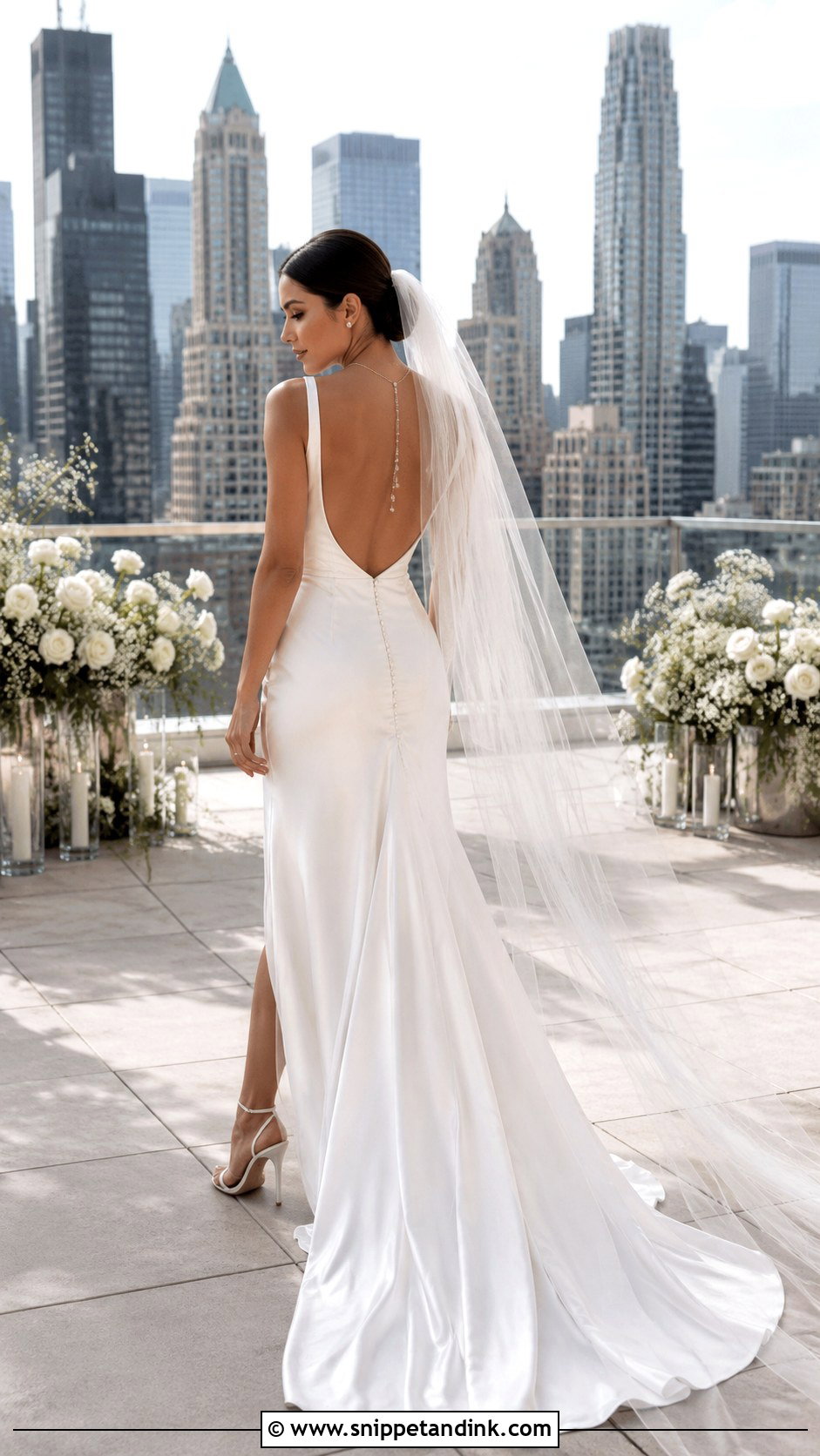Low Back Satin Wedding Dress - Snippet and Ink - 20 2000 Wedding Dress Ideas