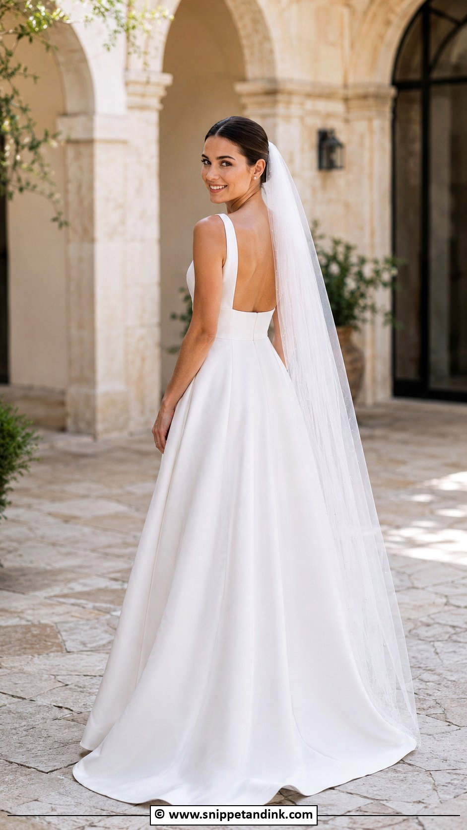 Low Back Square Neck Wedding Dress - Snippet and Ink - 30 Low Back Wedding Dress Ideas