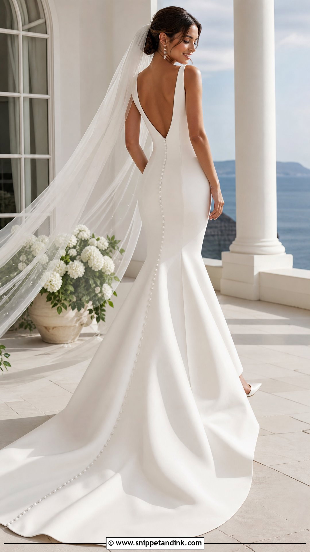 Low Back V Neck Mermaid Wedding Dress - Snippet and Ink - 20 V Neck Mermaid Wedding Dress Ideas