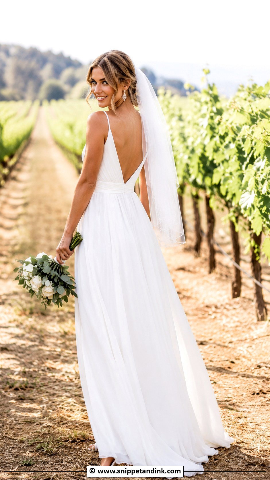 Low Back V Neck Wedding Dress - Snippet and Ink - 30 Low Back Wedding Dress Ideas