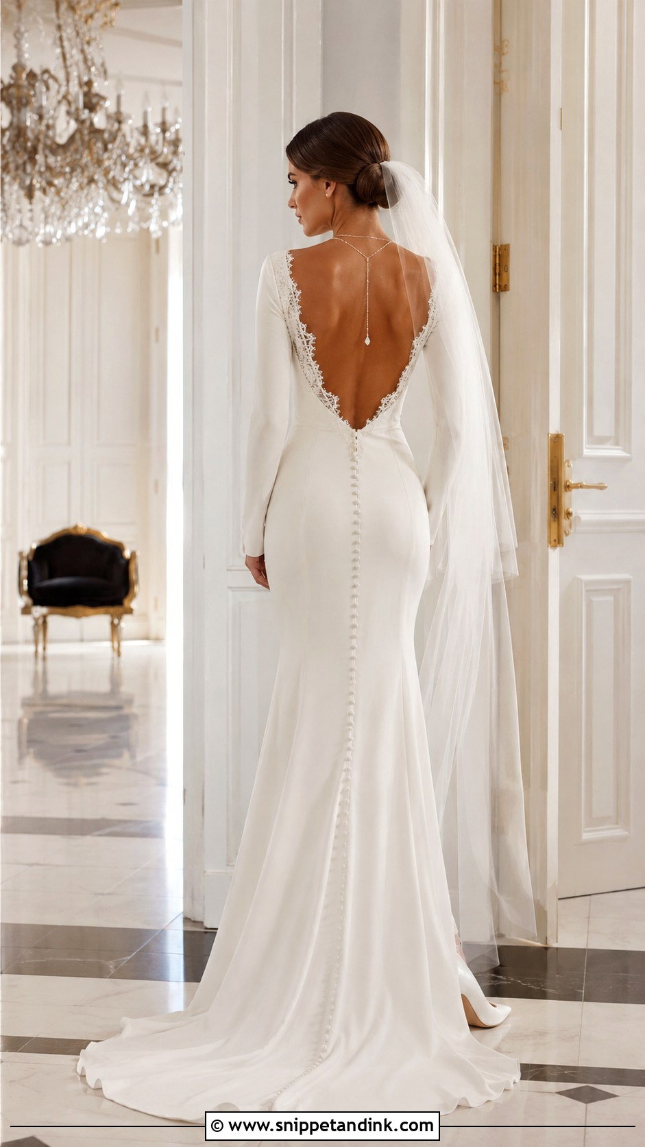 Low Back Wedding Dress With Long Sleeves - Snippet and Ink - 20 Form Fitting Wedding Dress with Sleeves