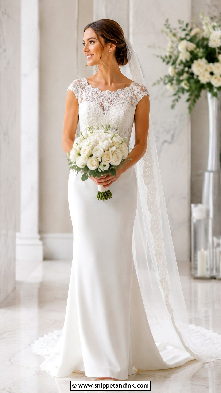 Low Bun Bride Cap Veil - Snippet and Ink - 25 Cap Veil Ideas