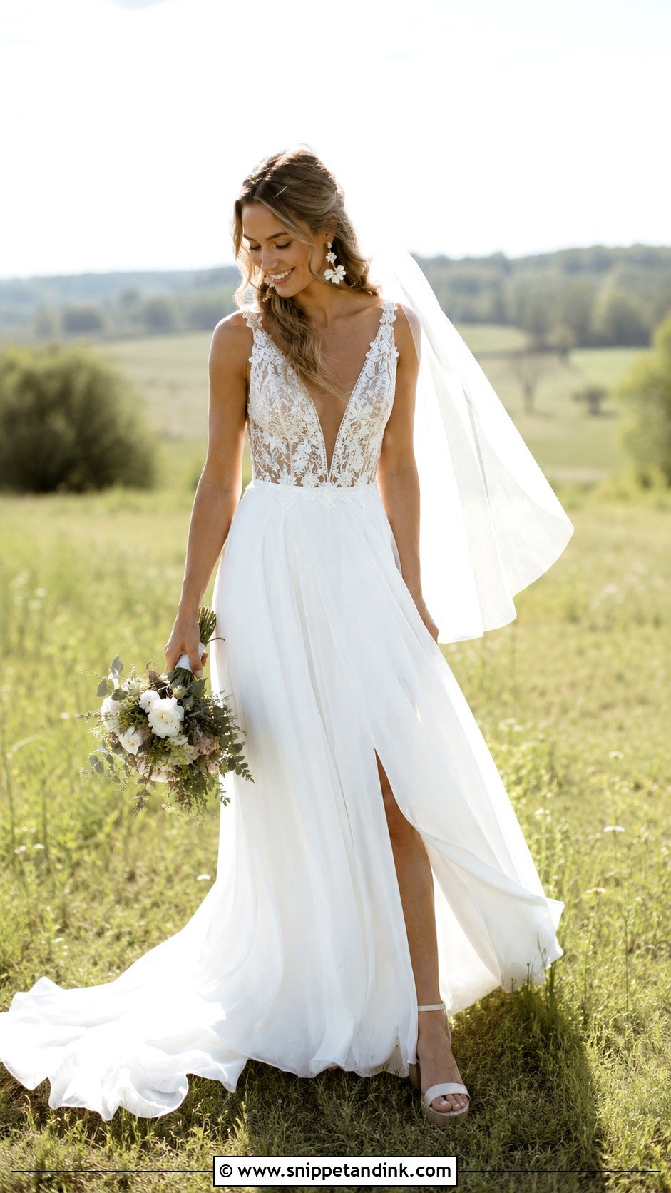 Low Cut Boho Wedding Dress - Snippet and Ink - 20 Low Cut Wedding Dress Ideas