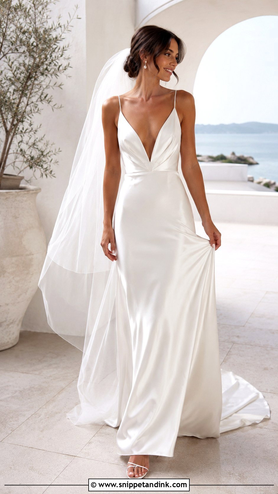 Low Cut Spaghetti Strap Wedding Dress - Snippet and Ink - 20 Low Cut Wedding Dress Ideas