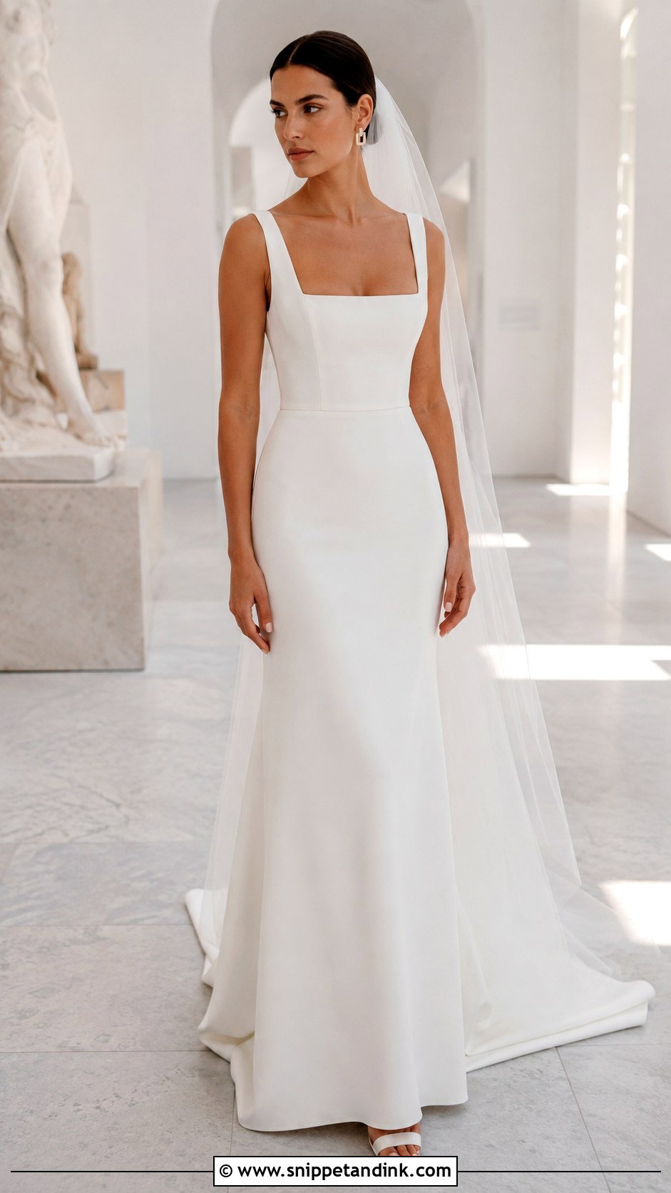Low Cut Square Neck Wedding Dress - Snippet and Ink - 20 Low Cut Wedding Dress Ideas