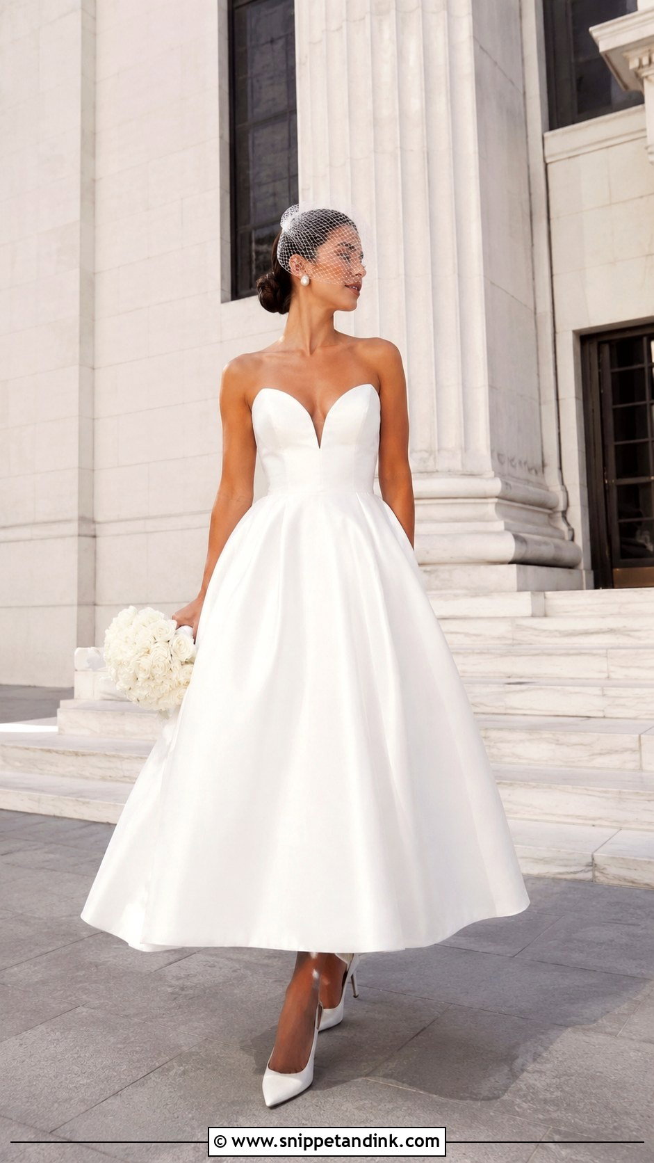 Low Cut Tea Length Wedding Dress - Snippet and Ink - 20 Low Cut Wedding Dress Ideas