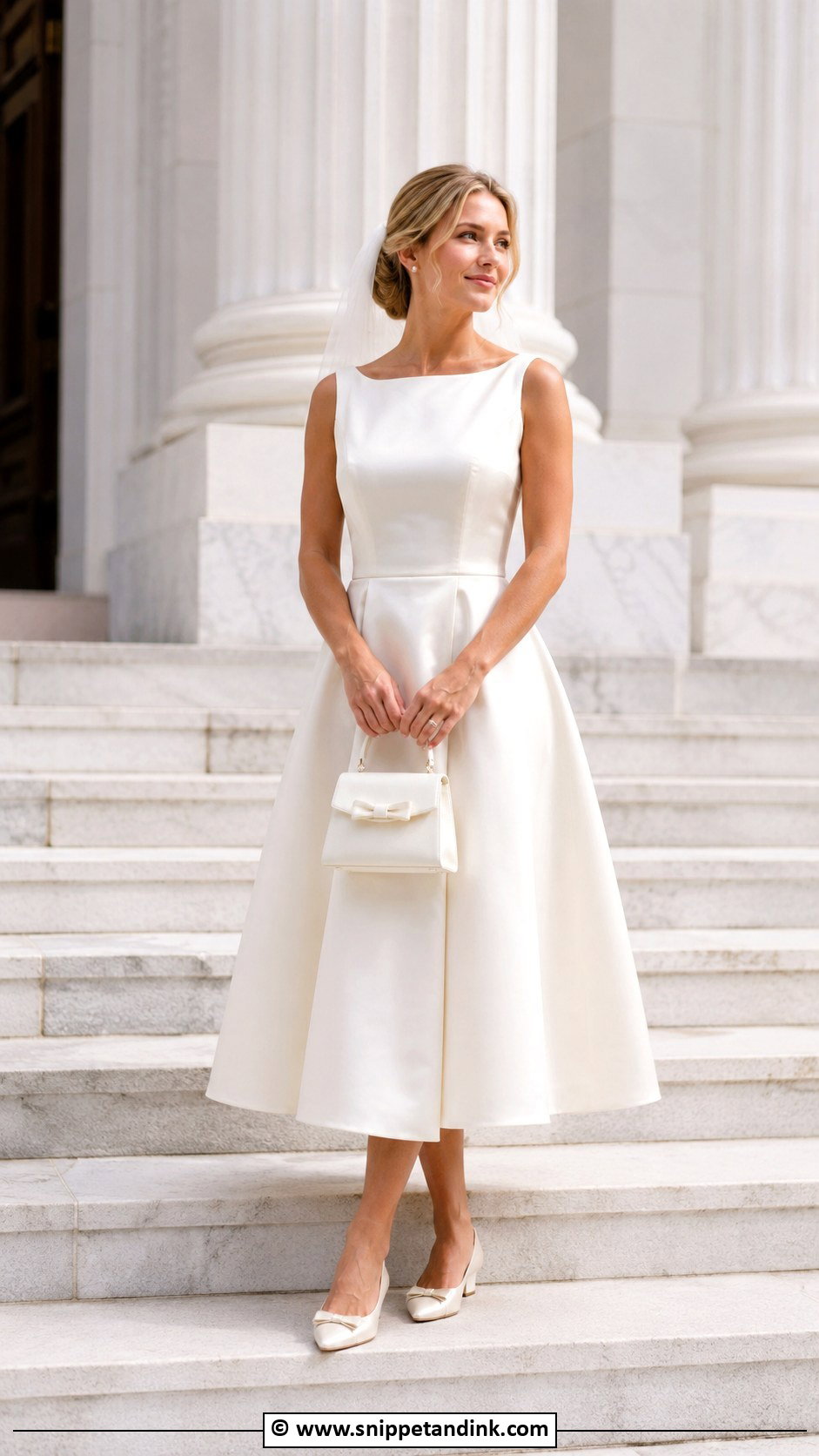 Low Heel Bridal Shoes With A Tea Length Dress - Snippet and Ink - 30 Bridal Footwear Ideas