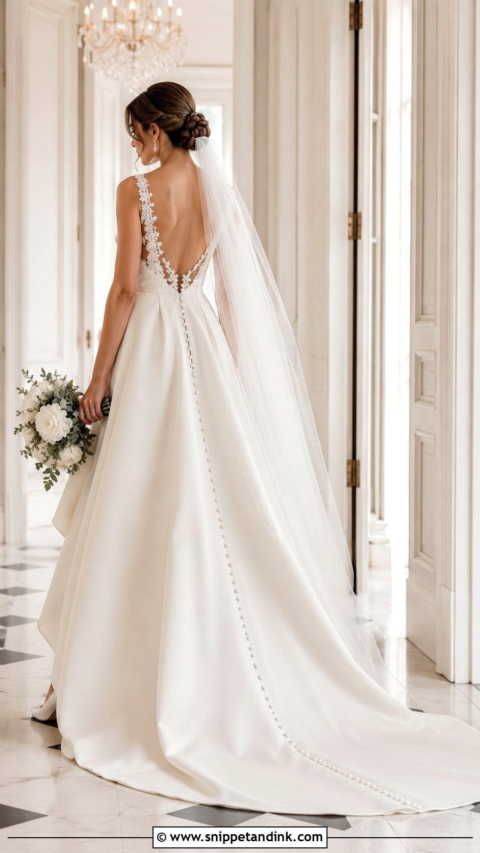 Low V Back A Line Wedding Dress - Snippet and Ink - 20 V Neck a Line Wedding Dress Ideas