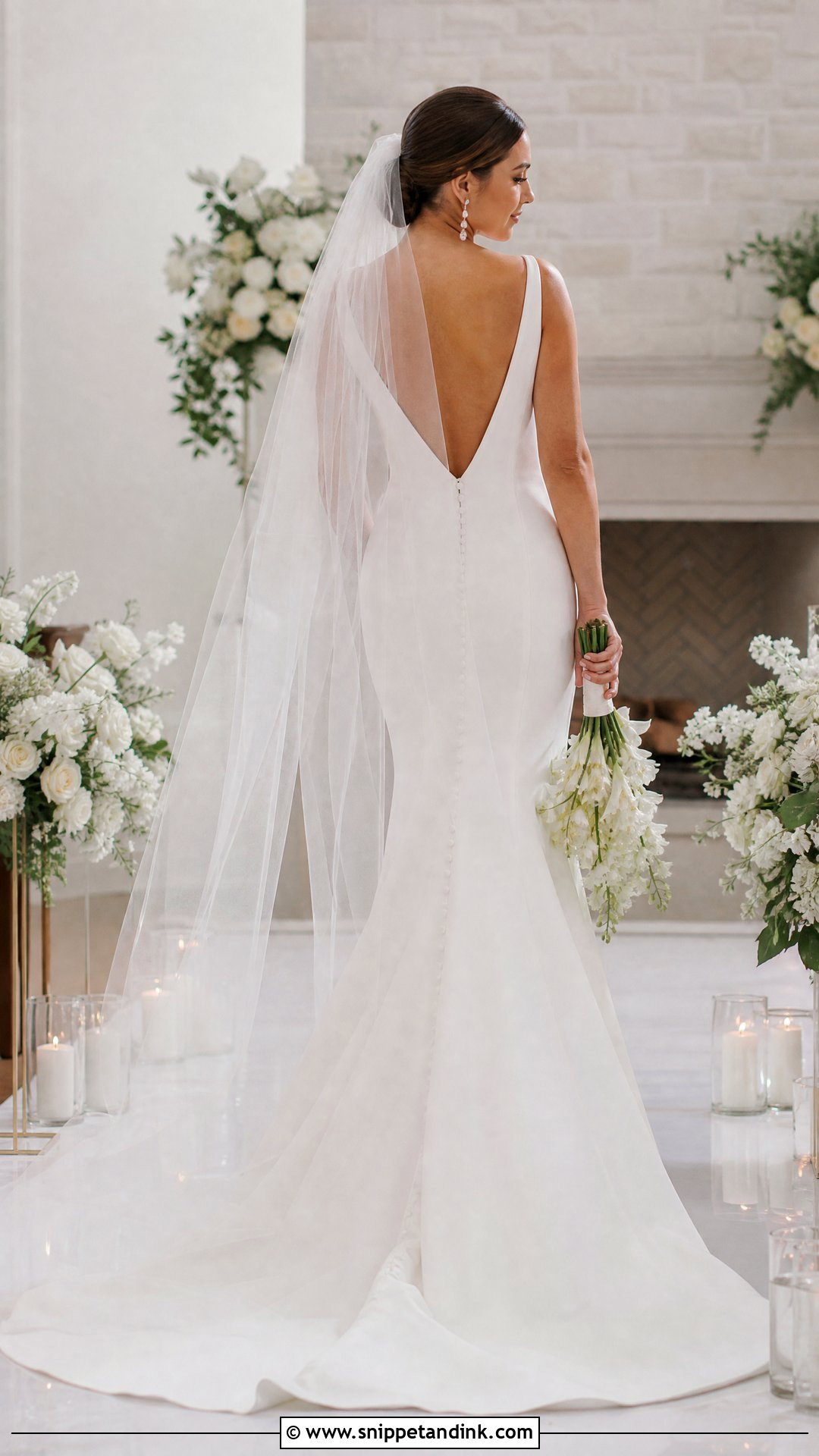 Low V Back Wedding Dress - Snippet and Ink - 20 Wedding Dress Back Detail Ideas