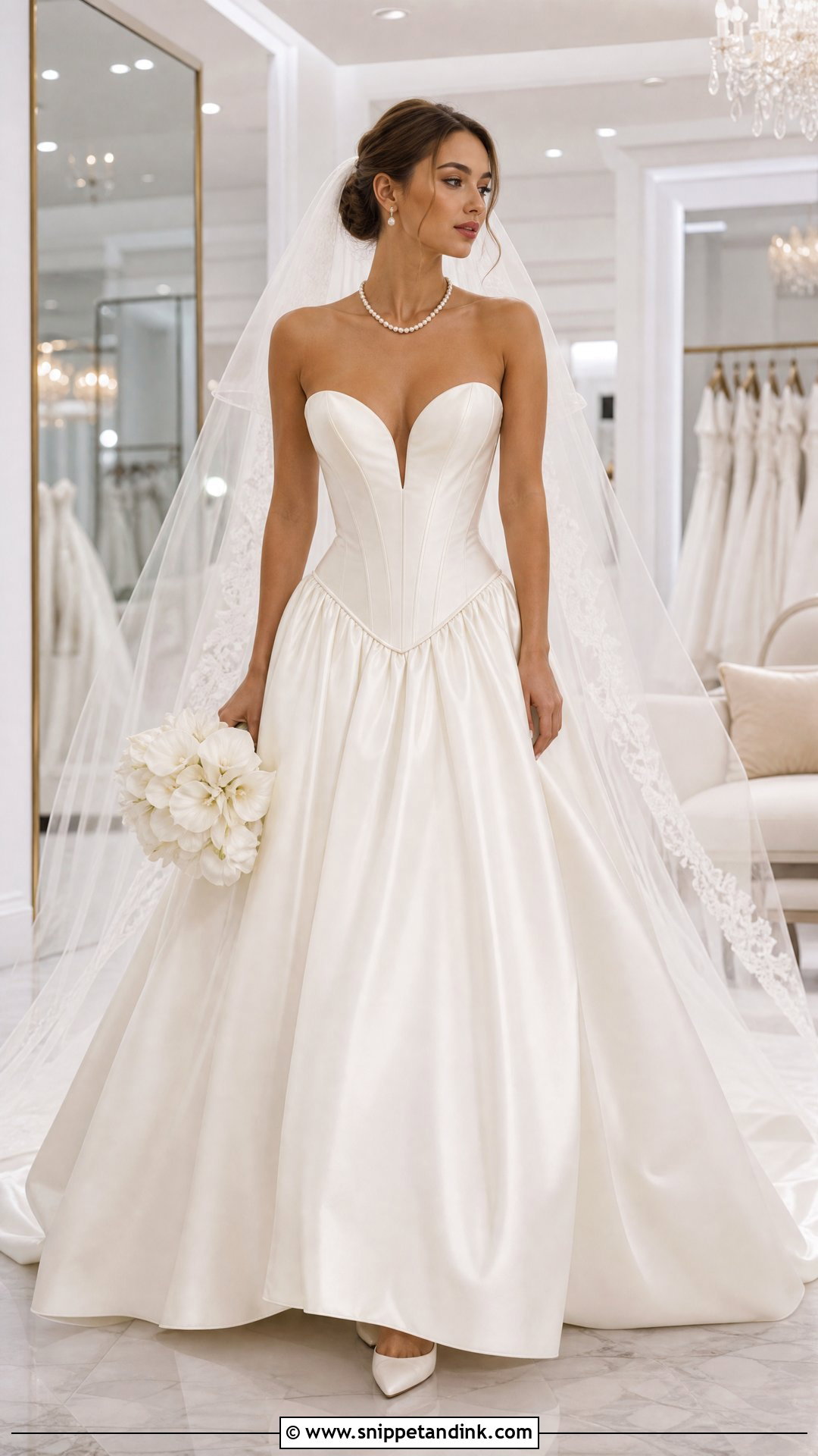 Low Waist Basque Wedding Dress - Snippet and Ink - 25 Low Waist Wedding Dress Ideas
