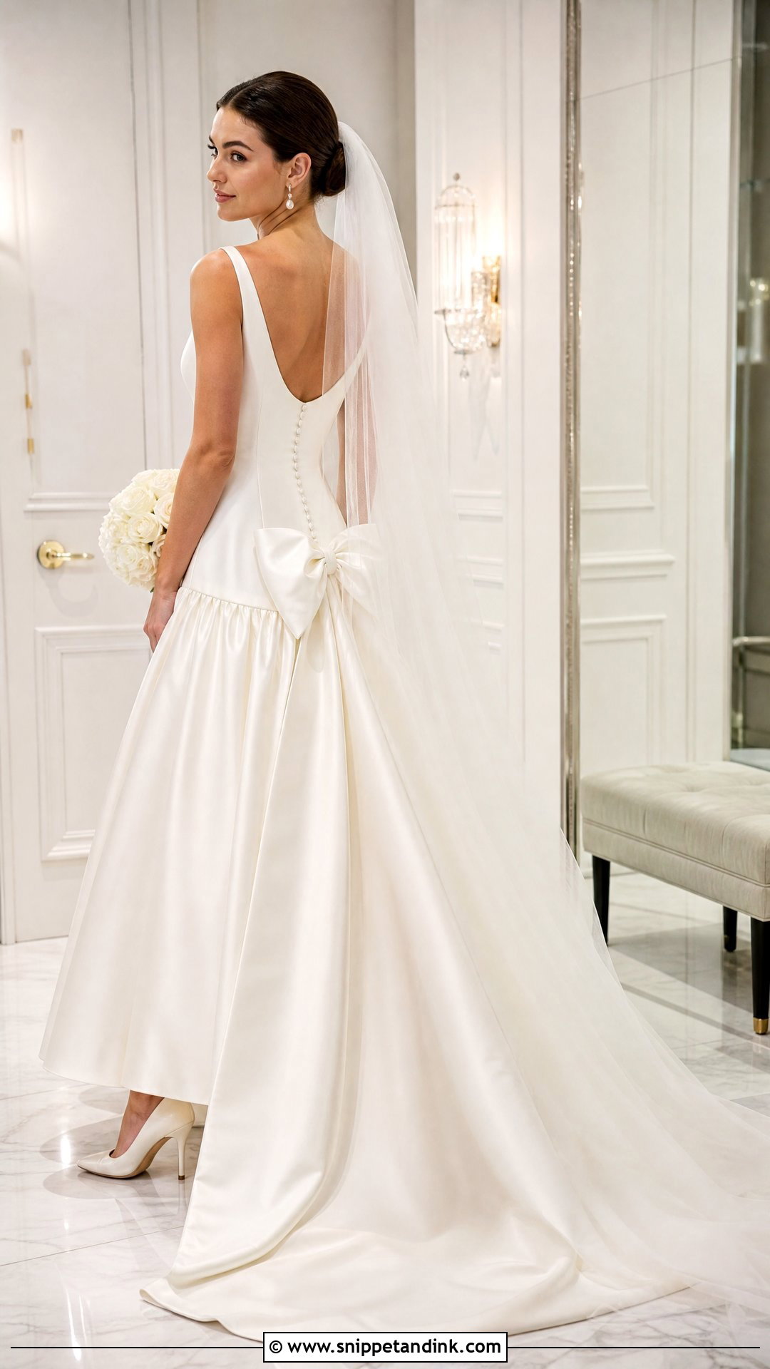 Low Waist Bow Wedding Dress - Snippet and Ink - 25 Low Waist Wedding Dress Ideas