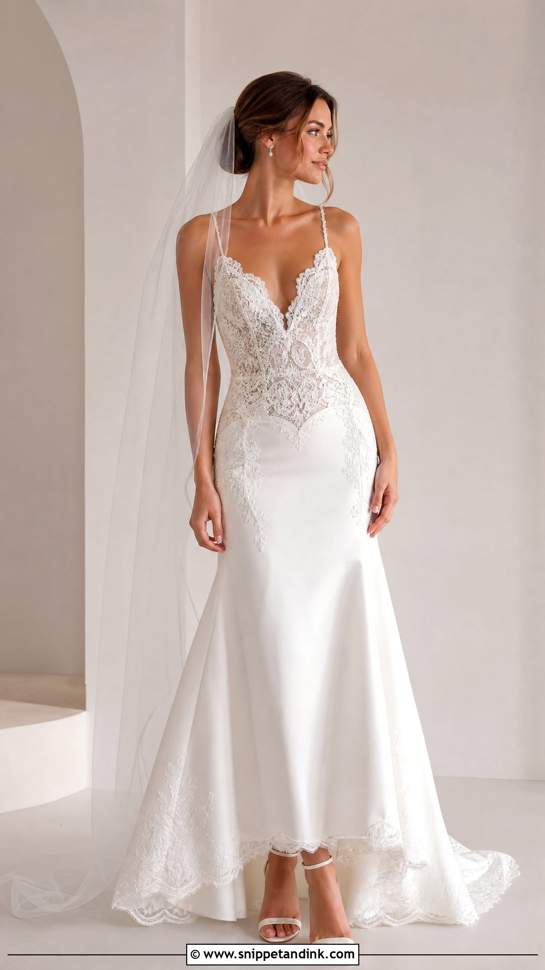 Low Waist Fit And Flare Wedding Dress - Snippet and Ink - 25 Low Waist Wedding Dress Ideas